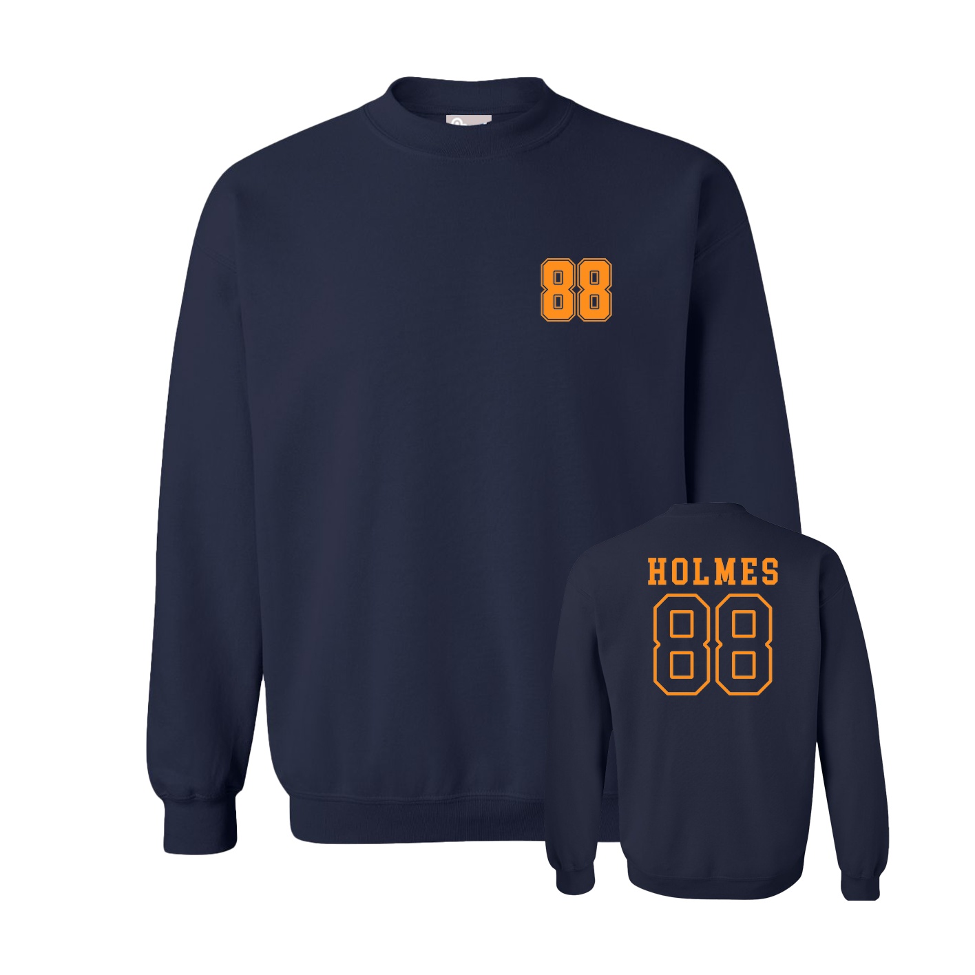 Fleece Crew — Chest Back in Navy