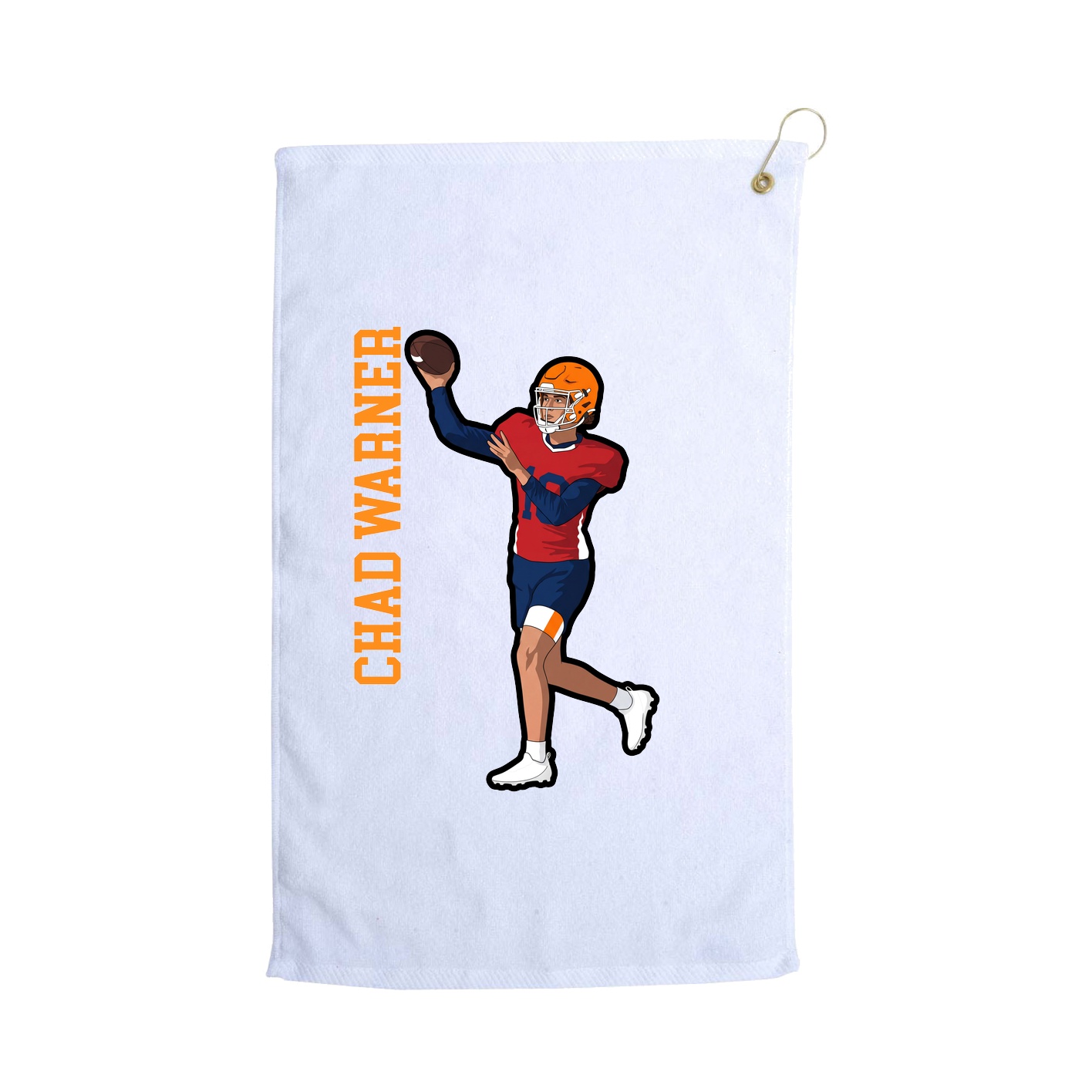 Golf Towel — Name Vertical in White