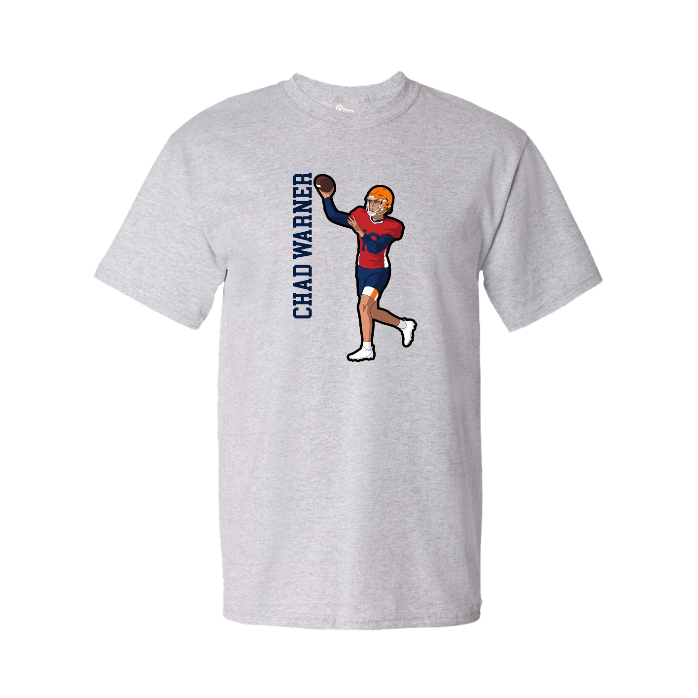 Tee — Name Vertical in Grey