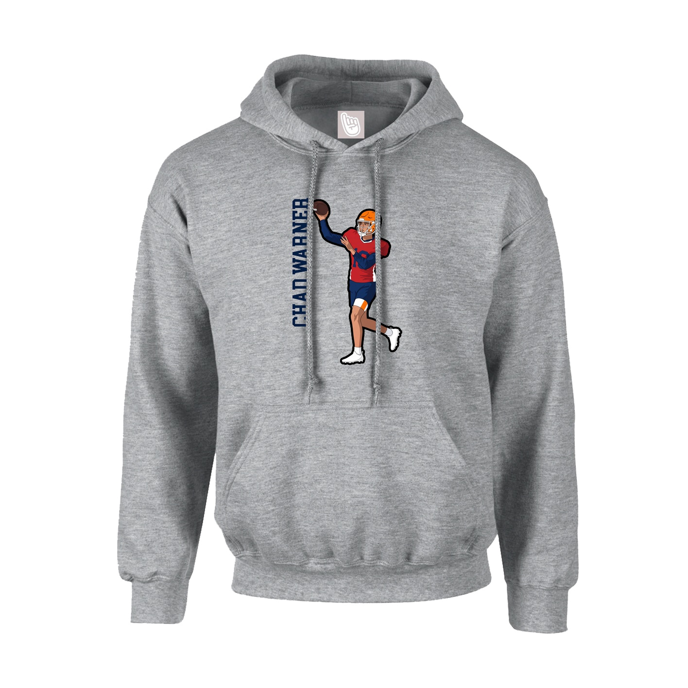 Youth Hoodie — Name Vertical in Grey