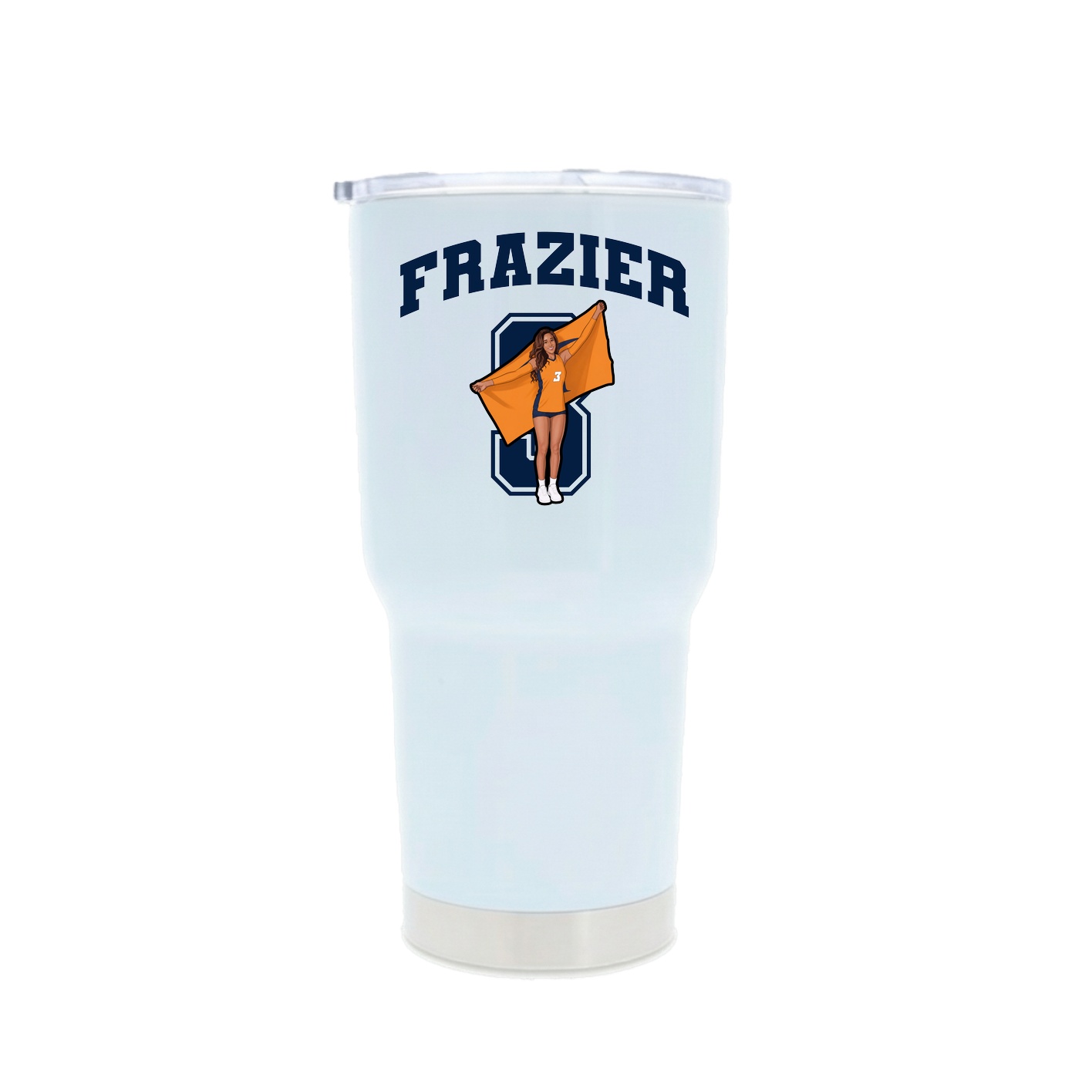 30oz Stainless Steel Tumbler — Number in White