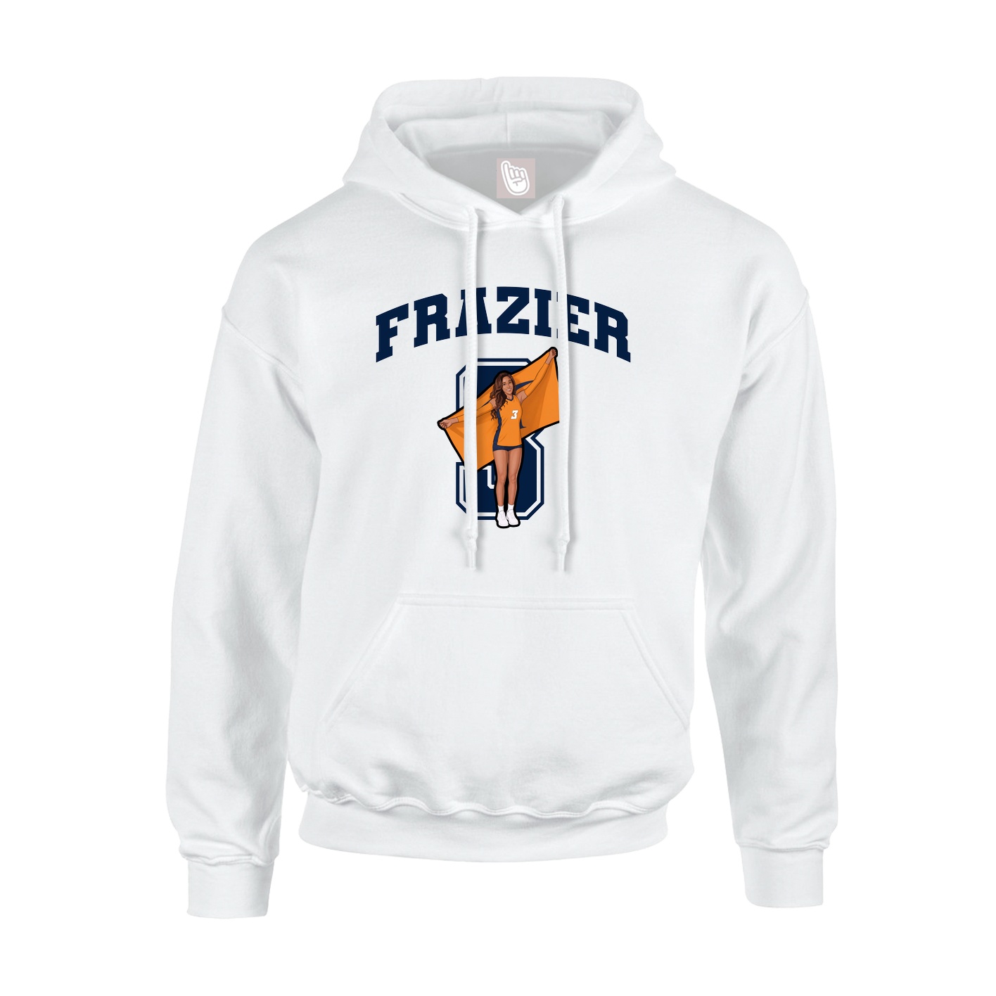 Youth Hoodie — Number in White