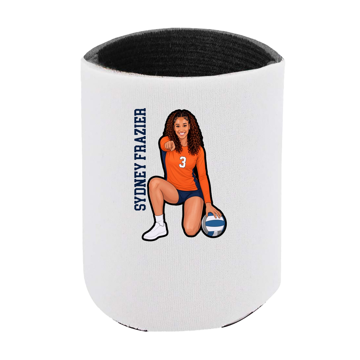 Can Holder — Name Vertical in White