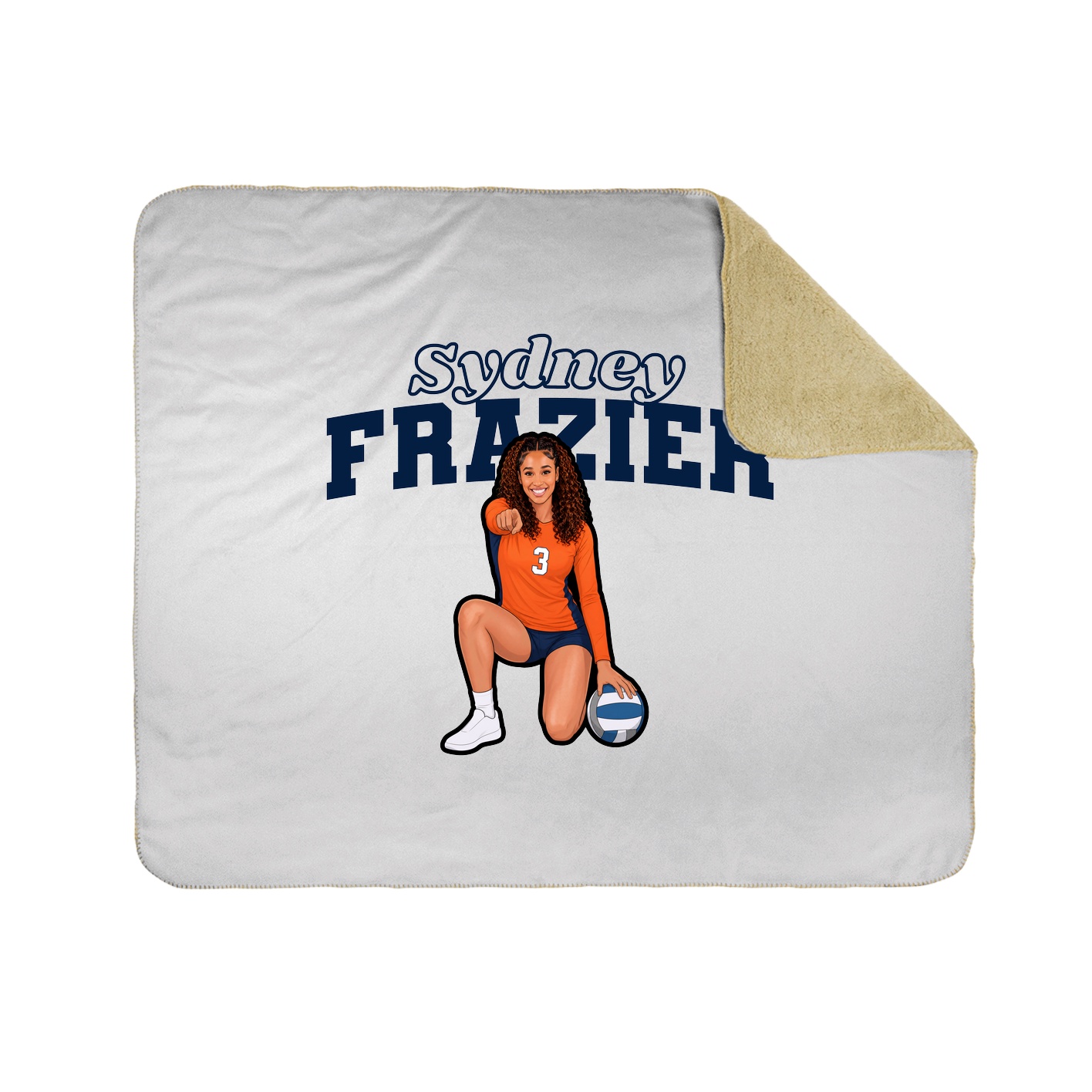 Throw Blanket — Name Arch in White