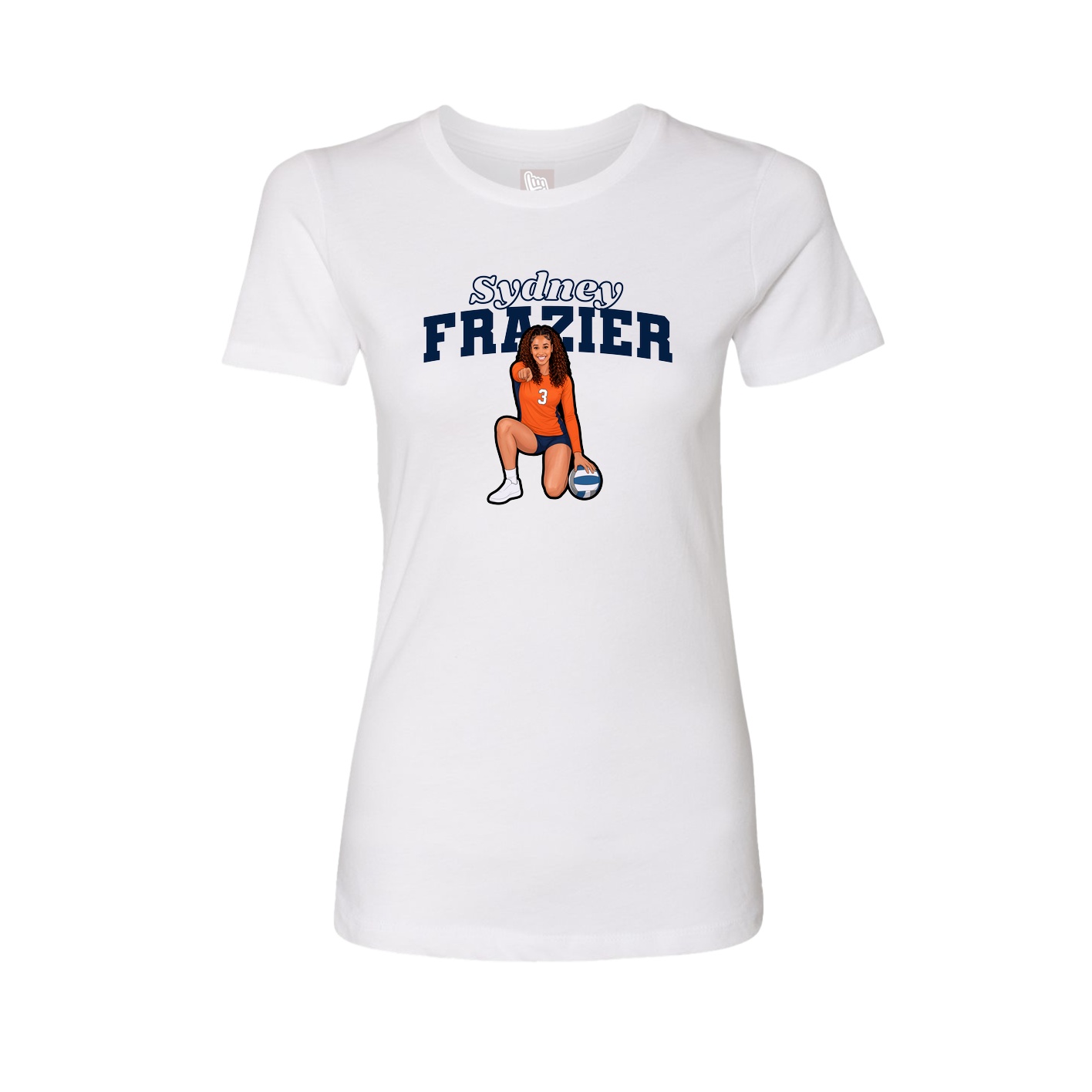 Fitted Women's Tee — Name Arch in White