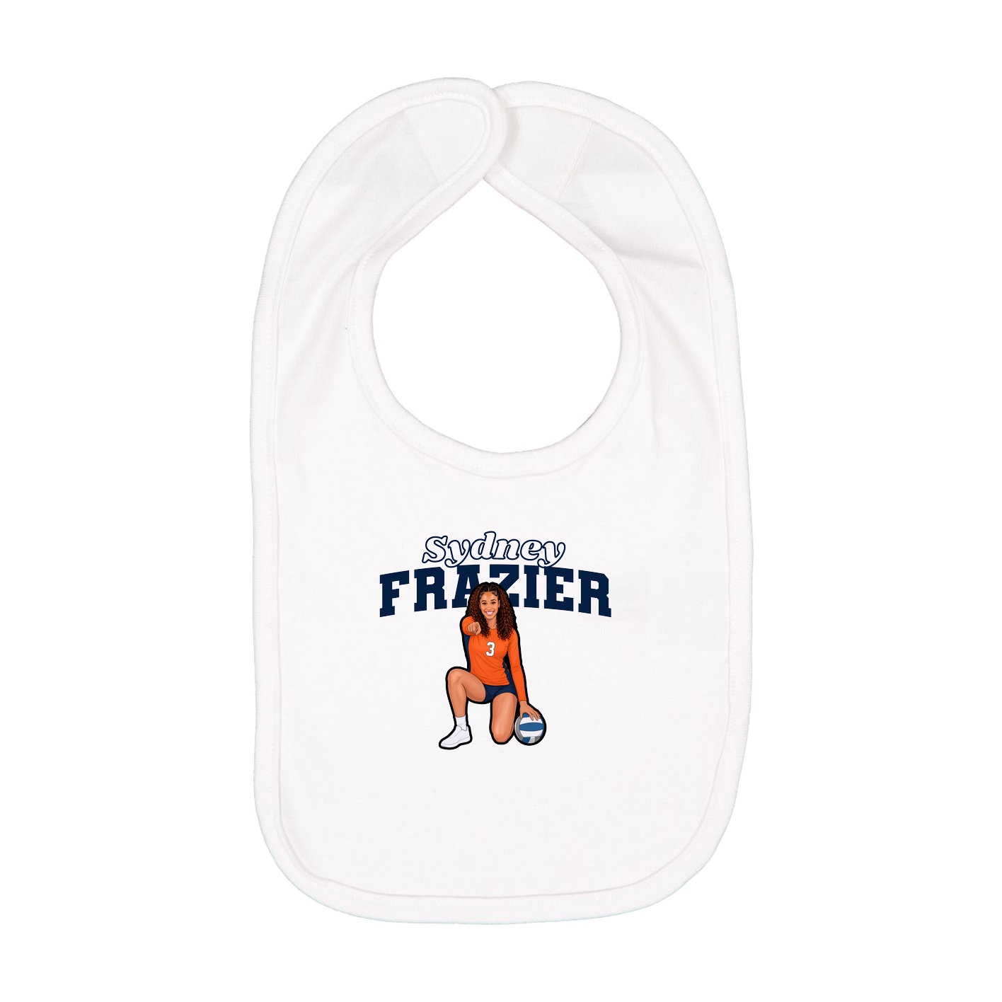 Infant Bib — Name Arch in White