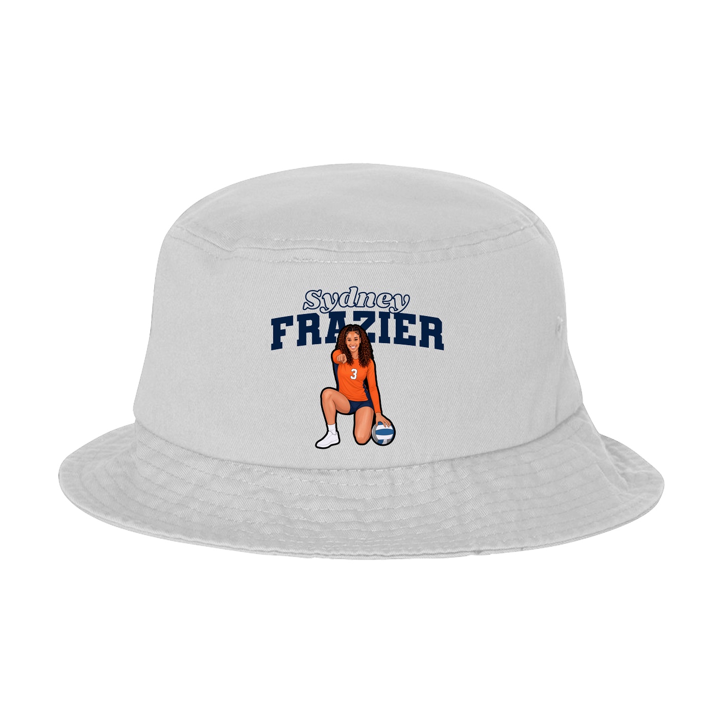 Bucket Cap — Name Arch in White