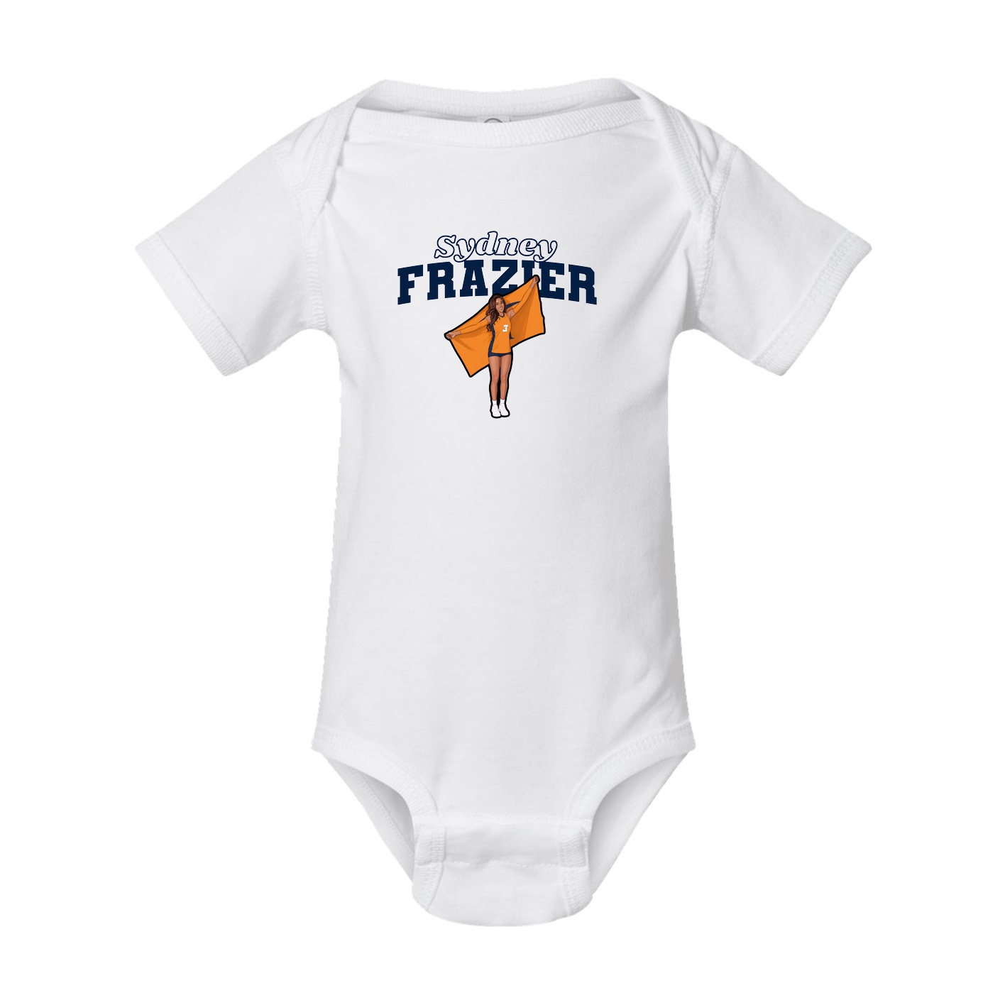 Baby Onesie — Name Arch in White