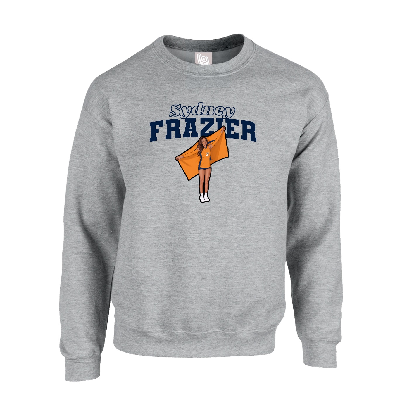 Fleece Crew — Name Arch in Grey