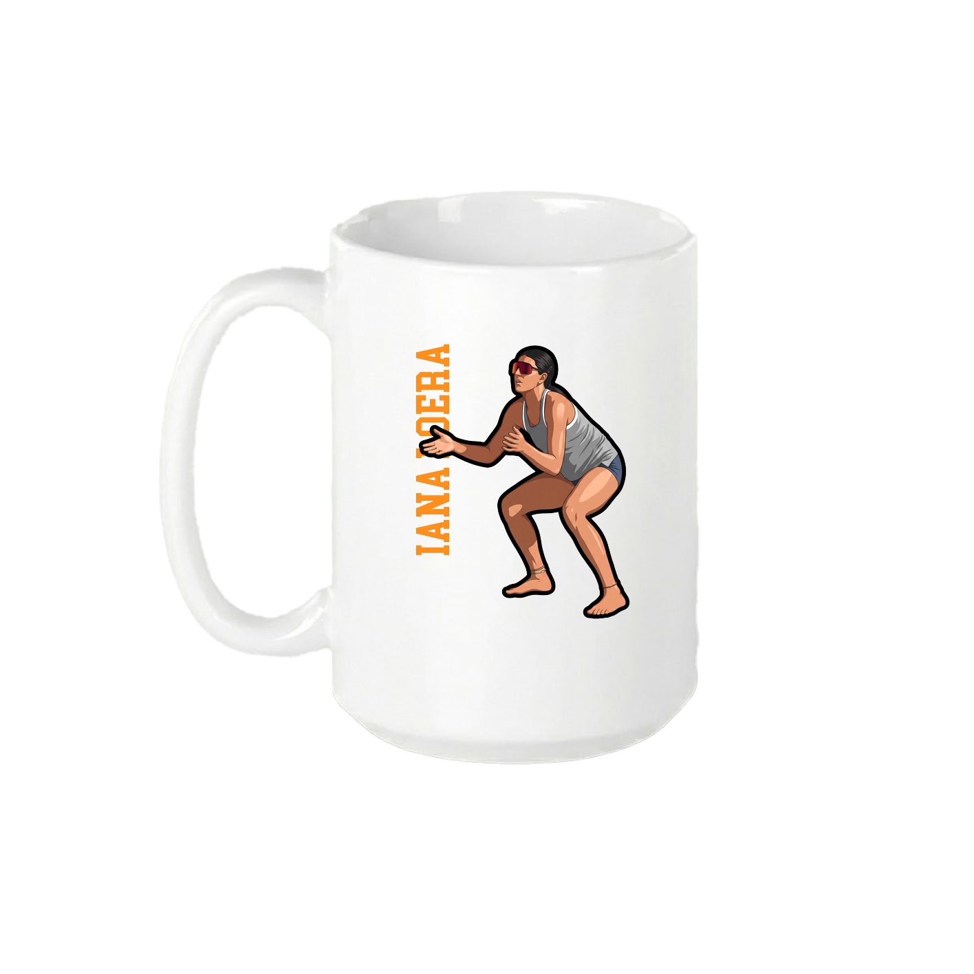 15oz Coffee Mug — Name Vertical in White