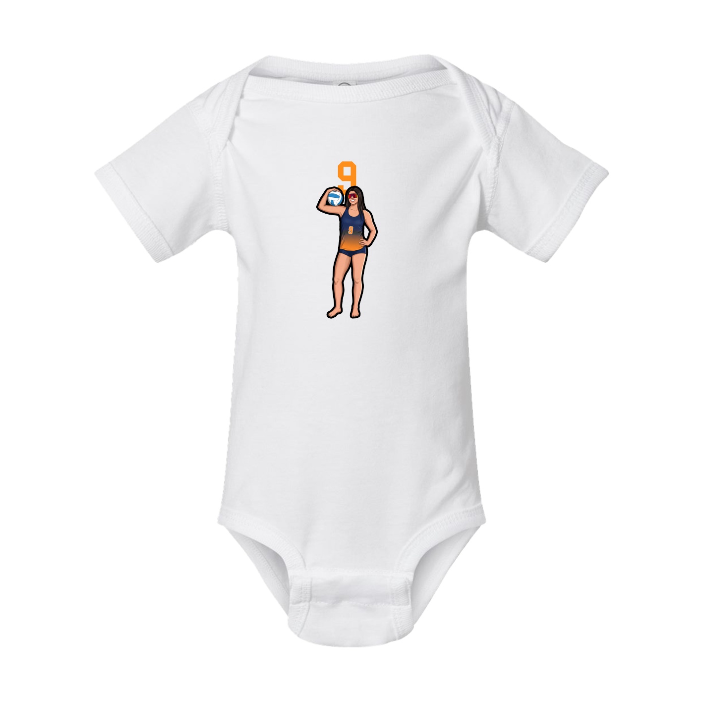 Baby Onesie — Number Top in White