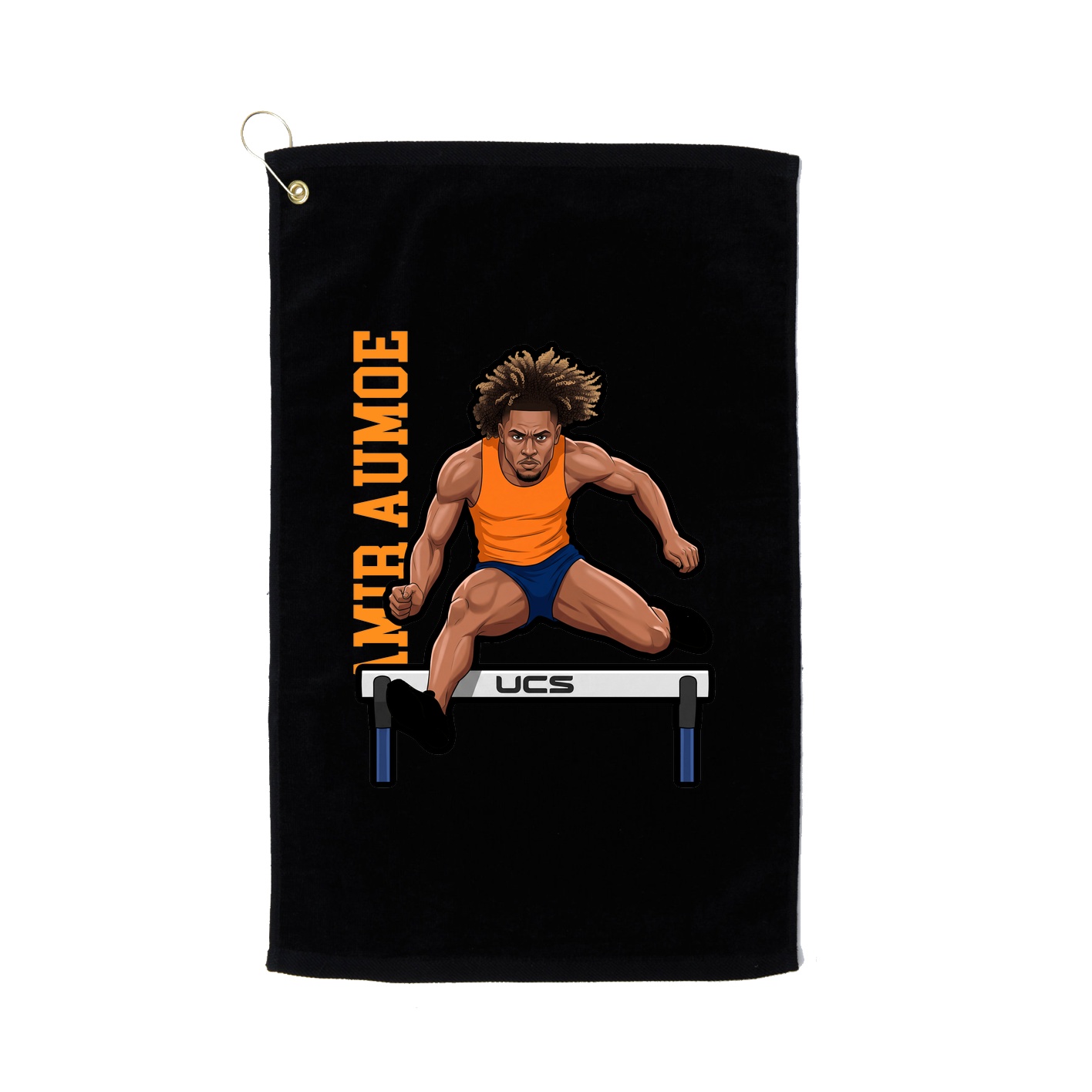 Golf Towel — Name Vertical in Black