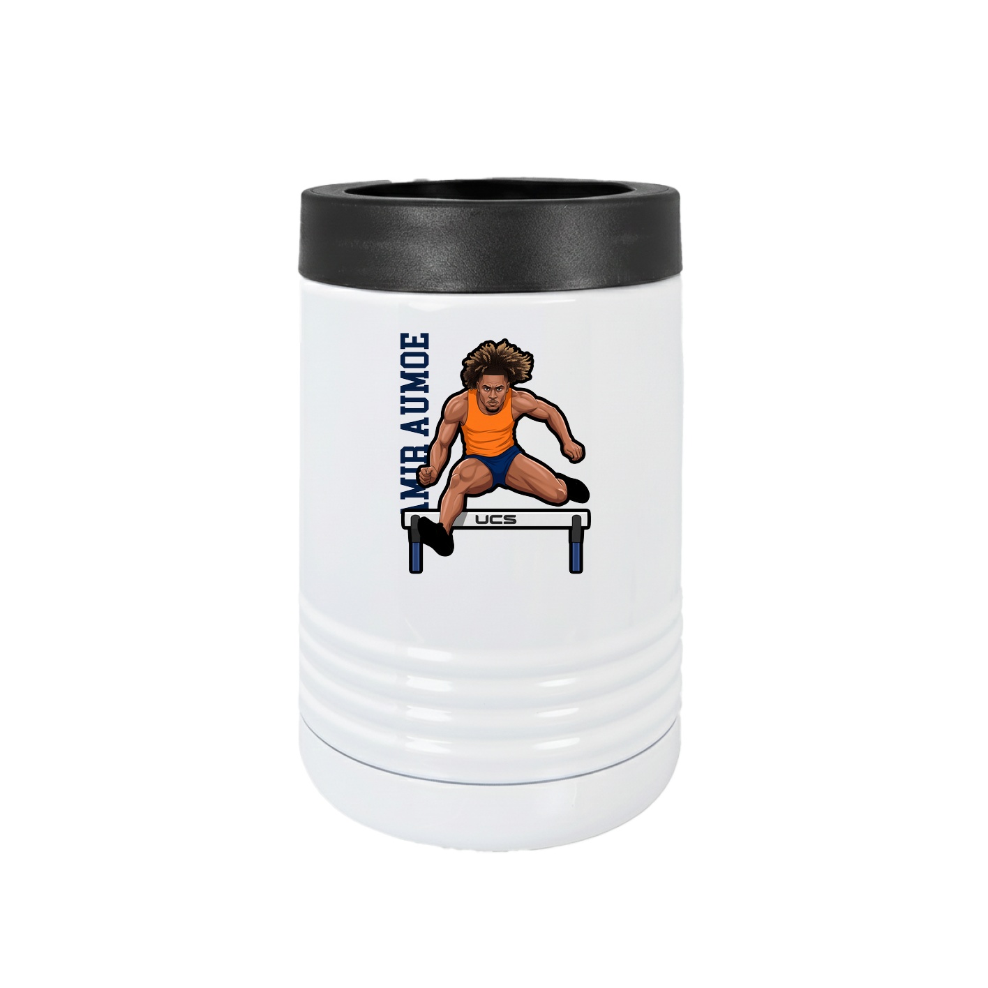 Beverage Holder — Name Vertical in White