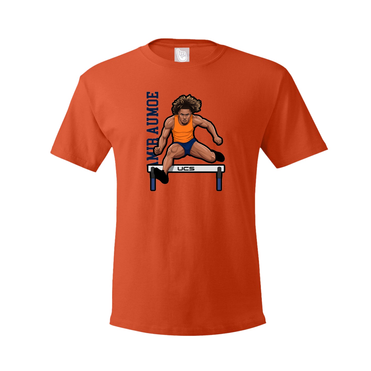 Tee — Name Vertical in Orange