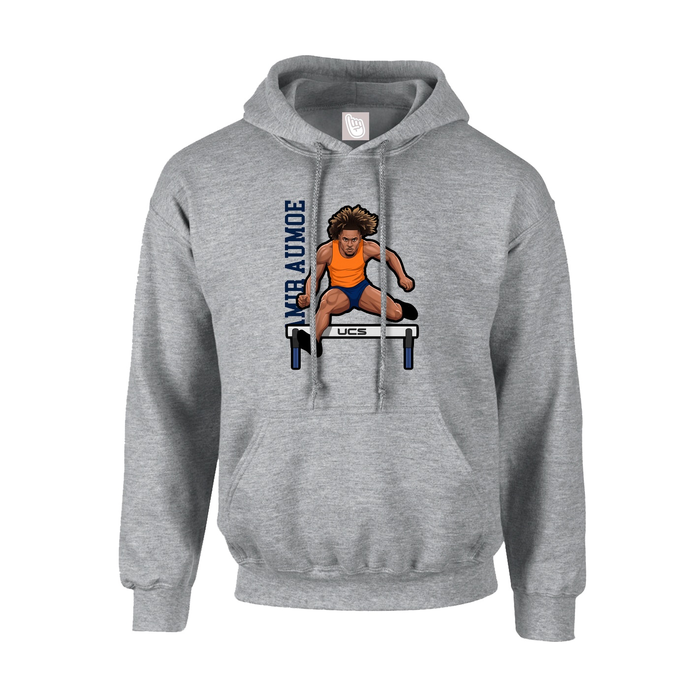 Youth Hoodie — Name Vertical in Grey