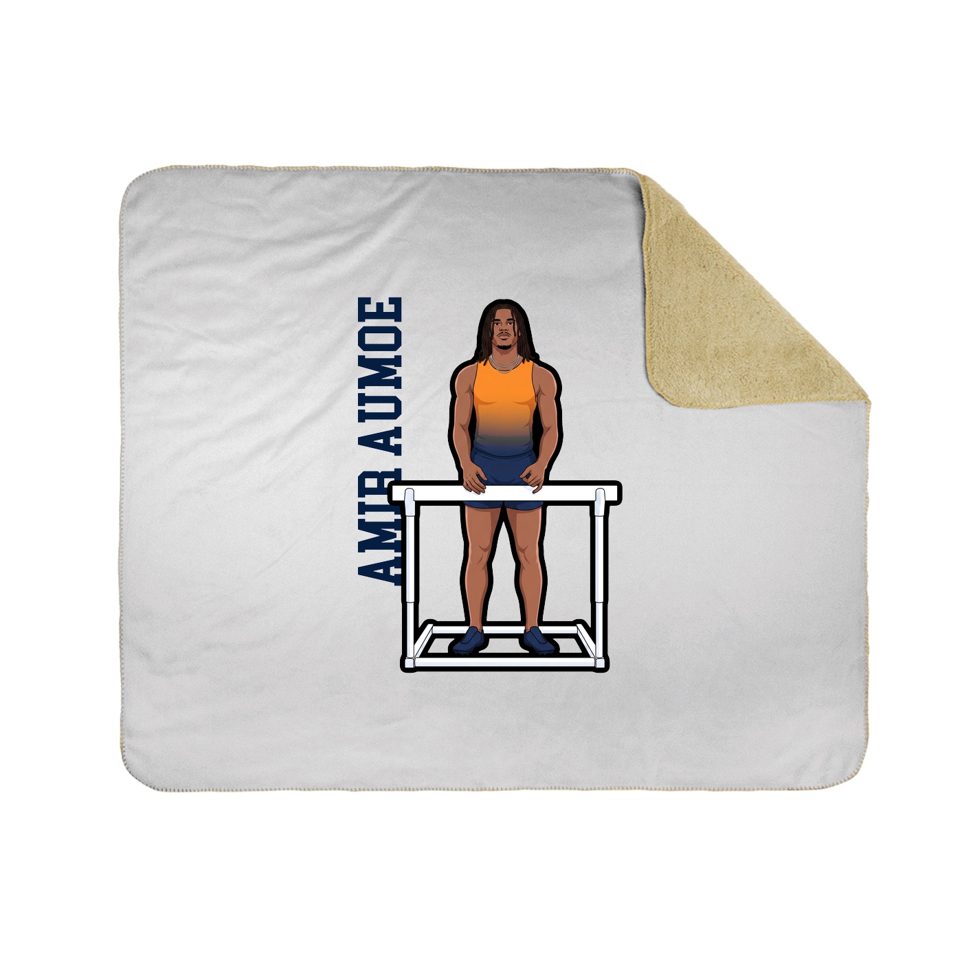 Throw Blanket — Name Vertical in White