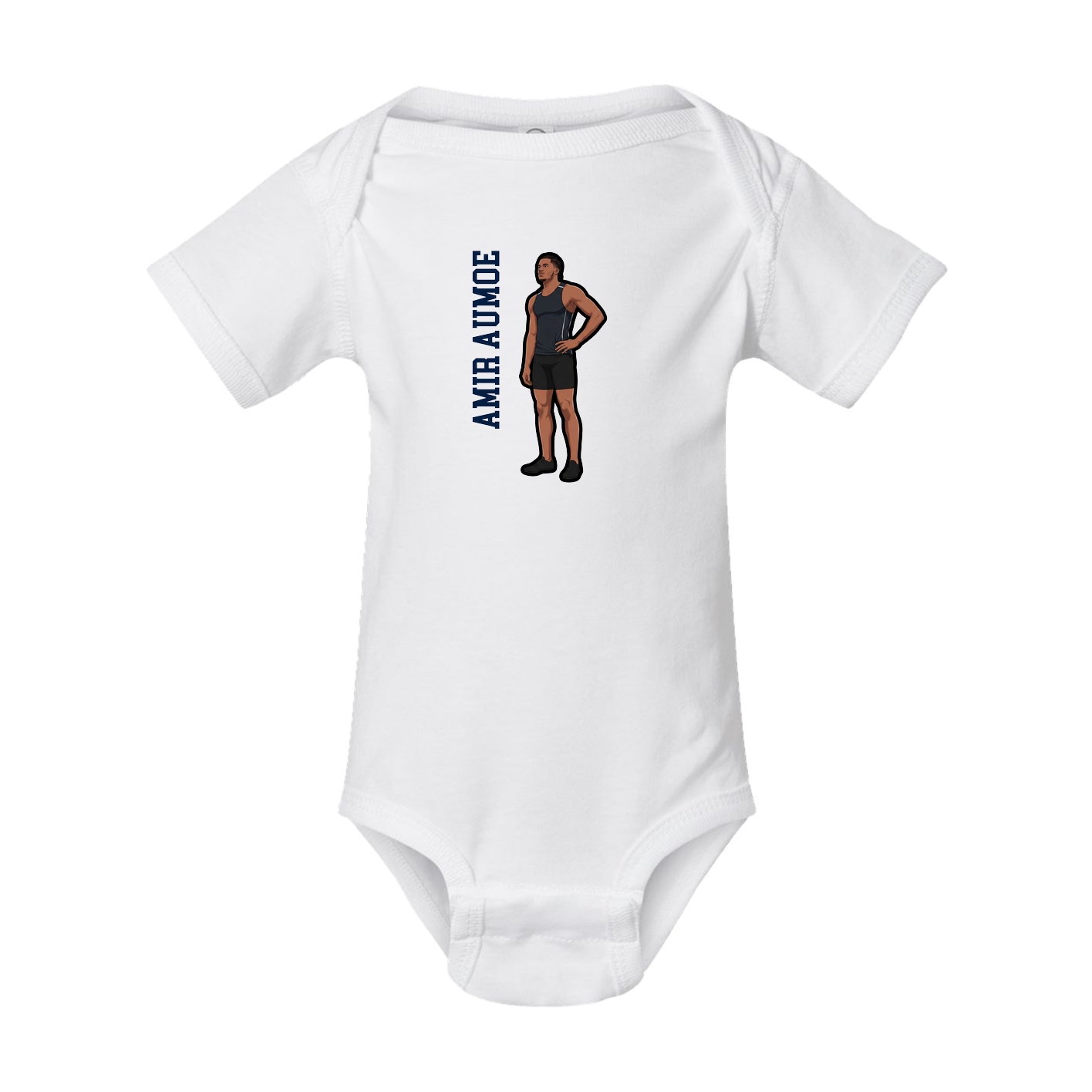 Baby Onesie — Name Vertical in White
