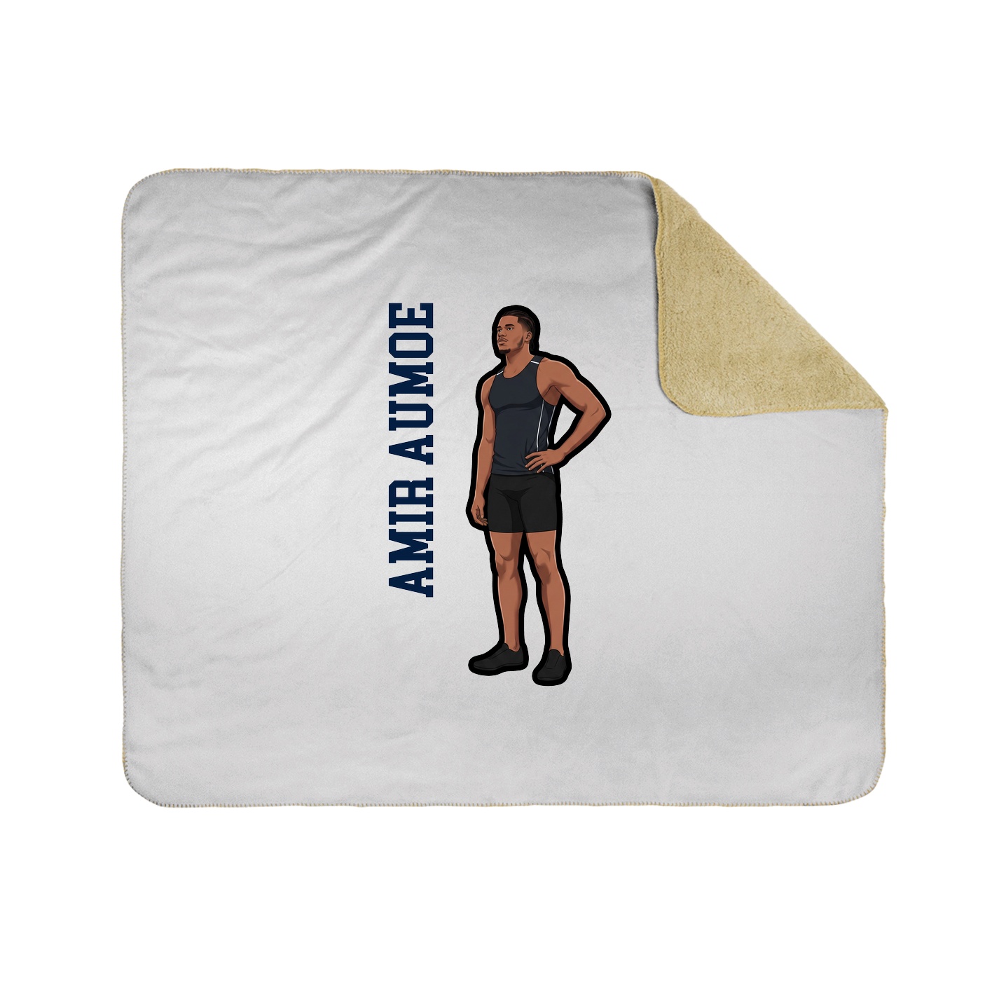 Throw Blanket — Name Vertical in White