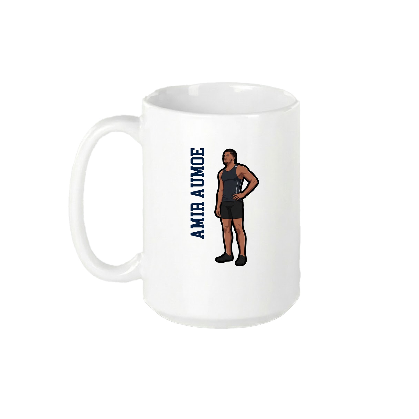 15oz Coffee Mug — Name Vertical in White