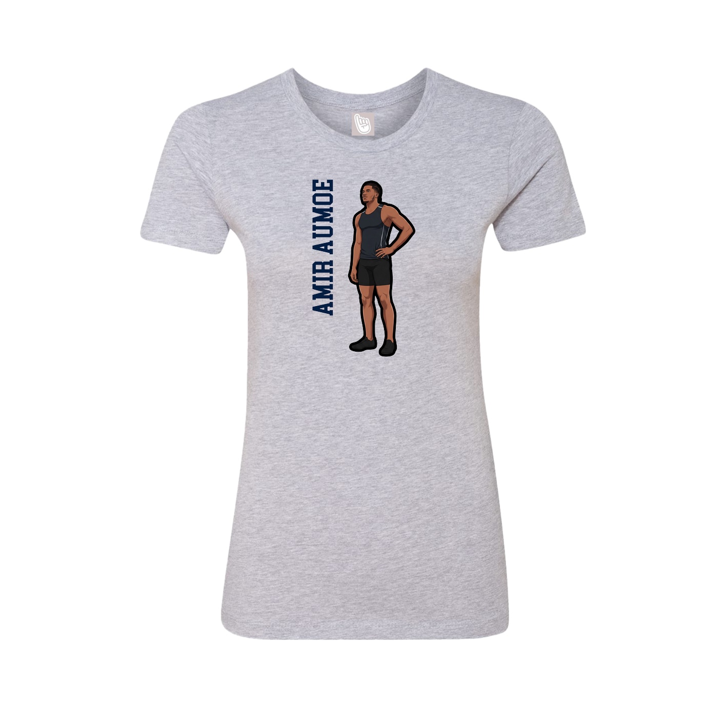 Womens Tee — Name Vertical in Grey