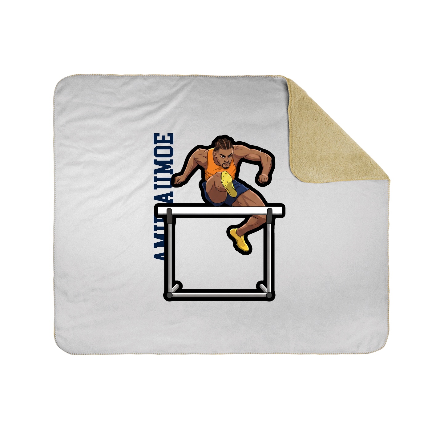 Throw Blanket — Name Vertical in White