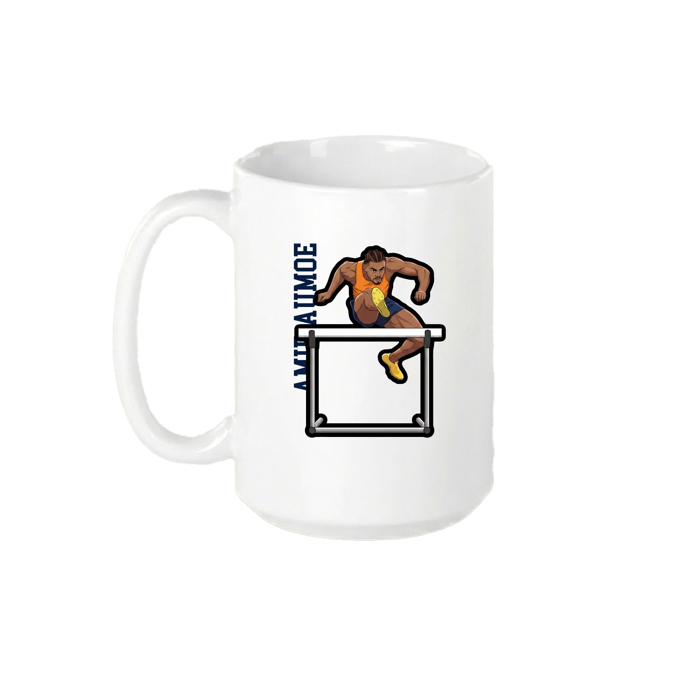 15oz Coffee Mug — Name Vertical in White