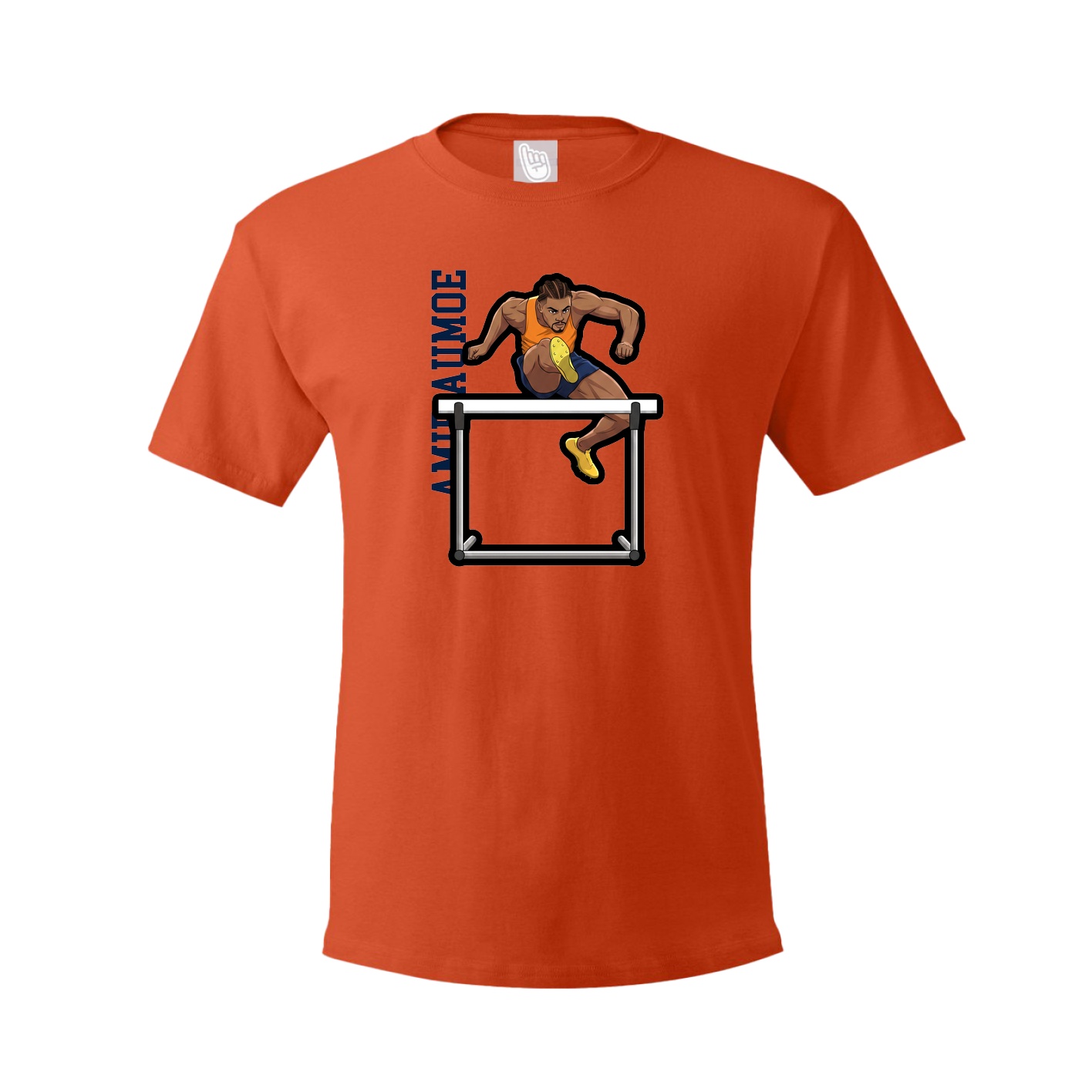 Tee — Name Vertical in Orange