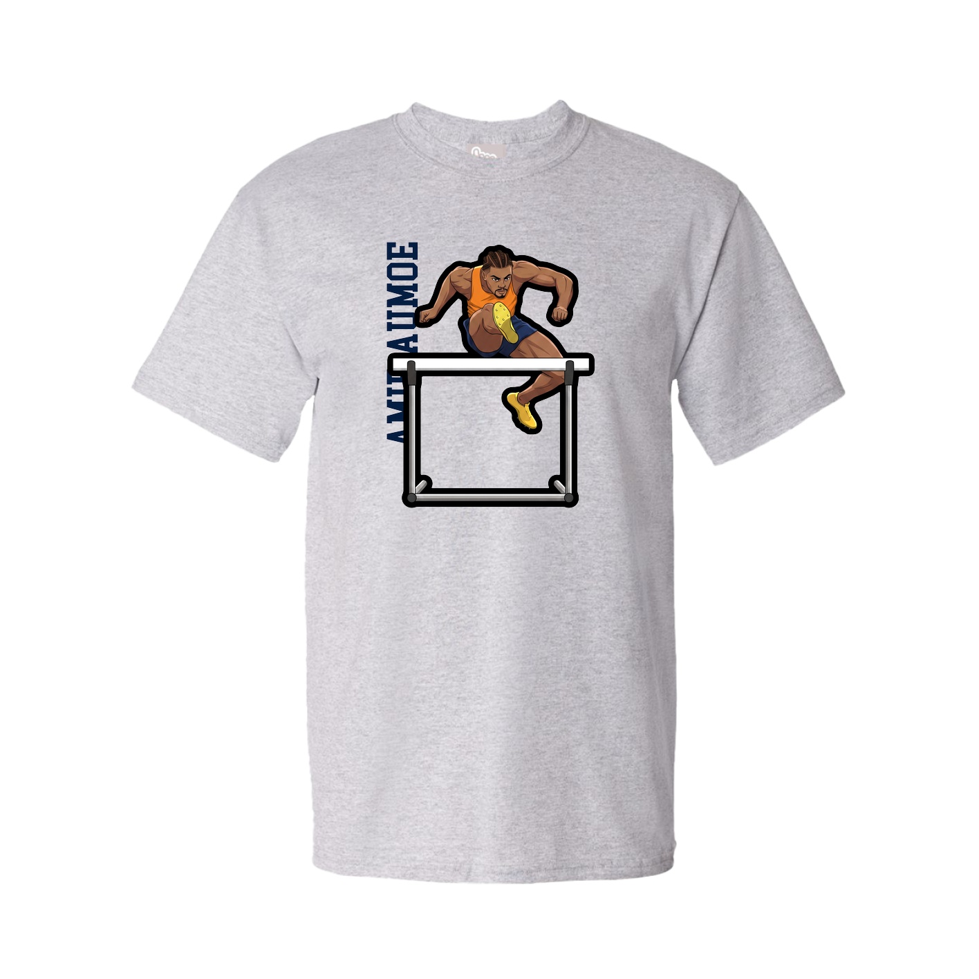 Youth Tee — Name Vertical in Grey