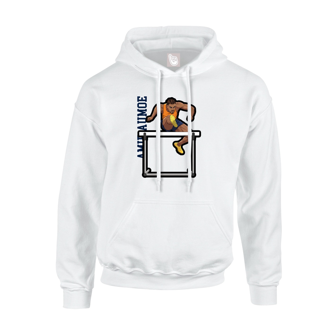 Youth Hoodie — Name Vertical in White