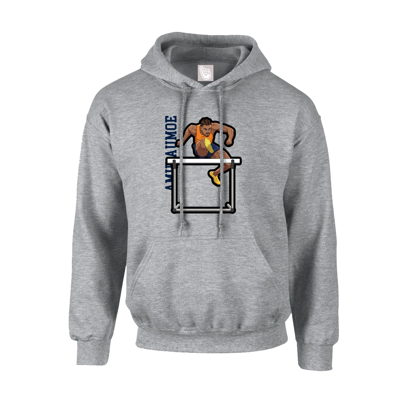 Youth Hoodie — Name Vertical in Grey