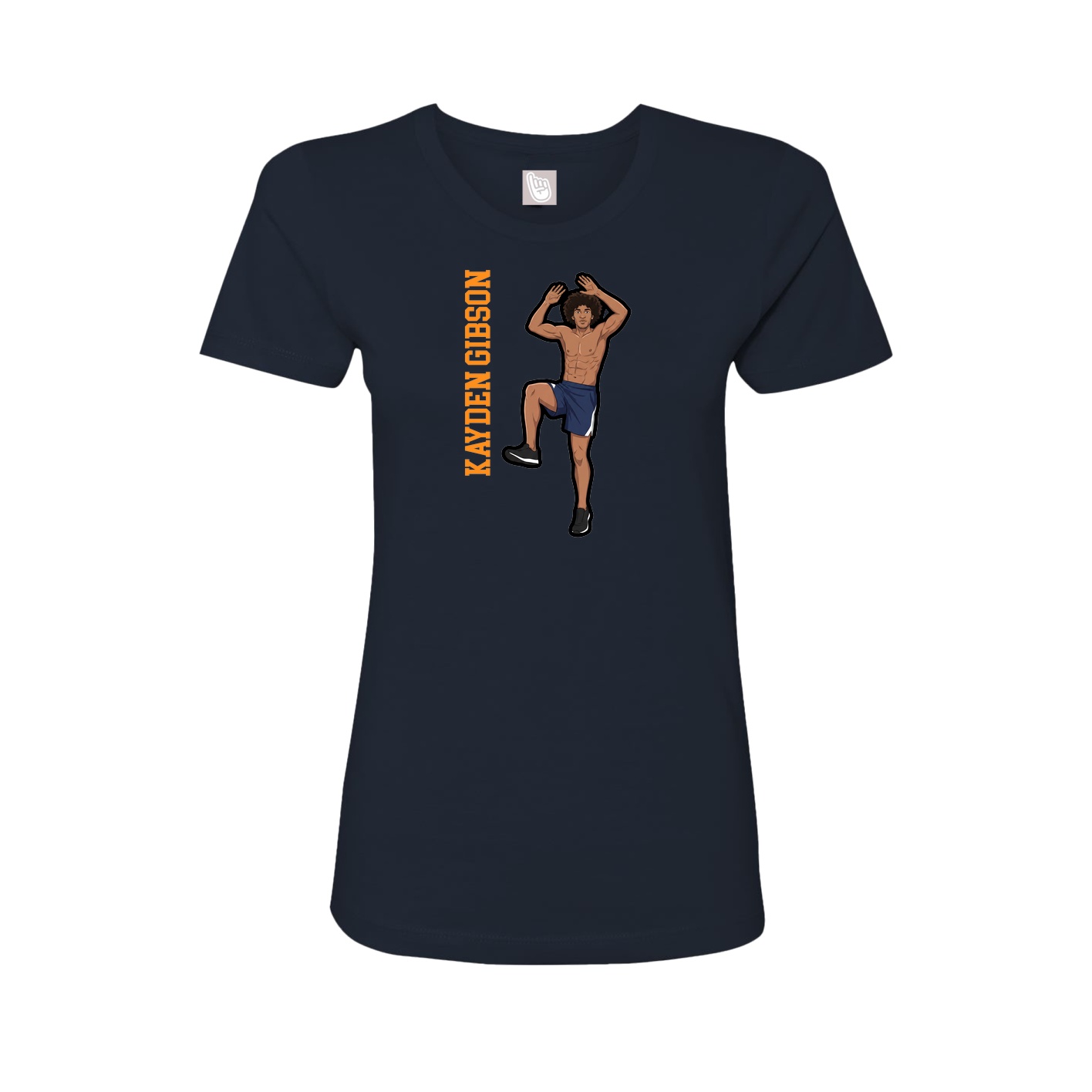 Fitted Women's Tee — Name Vertical in Navy
