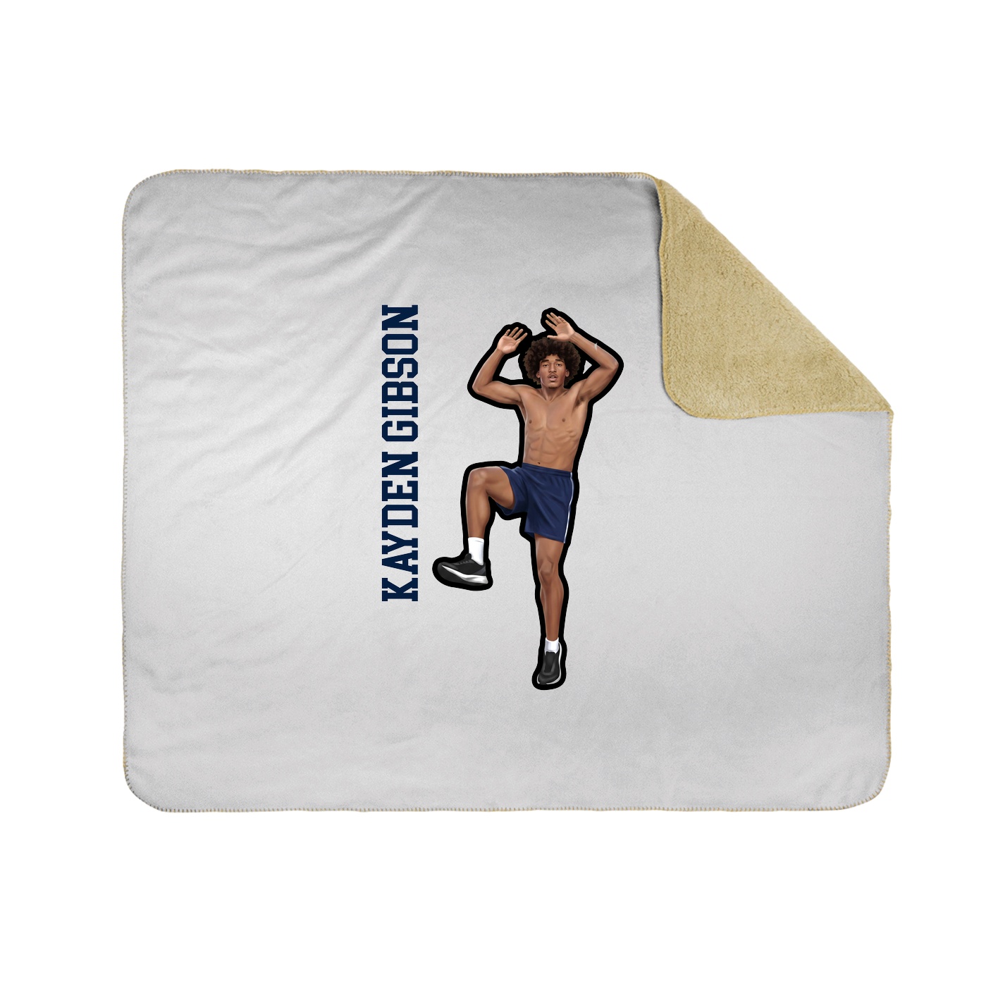 Throw Blanket — Name Vertical in White