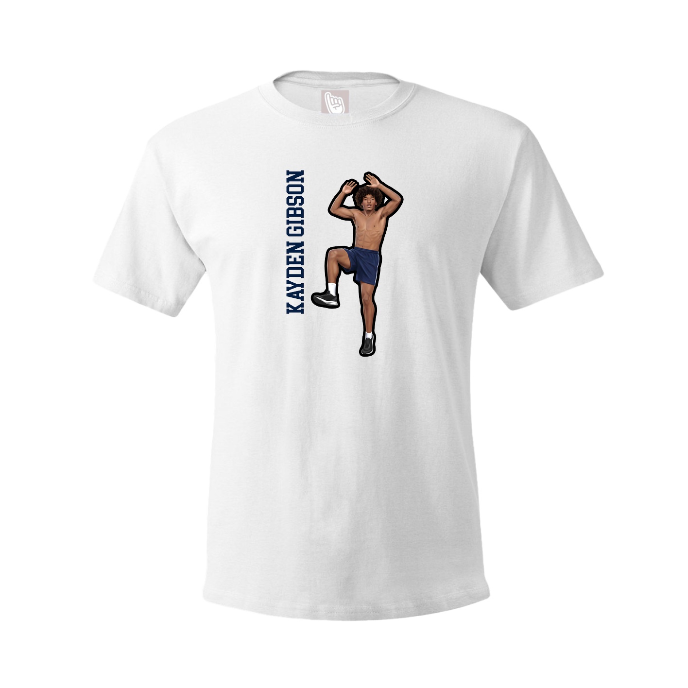 Tee — Name Vertical in White
