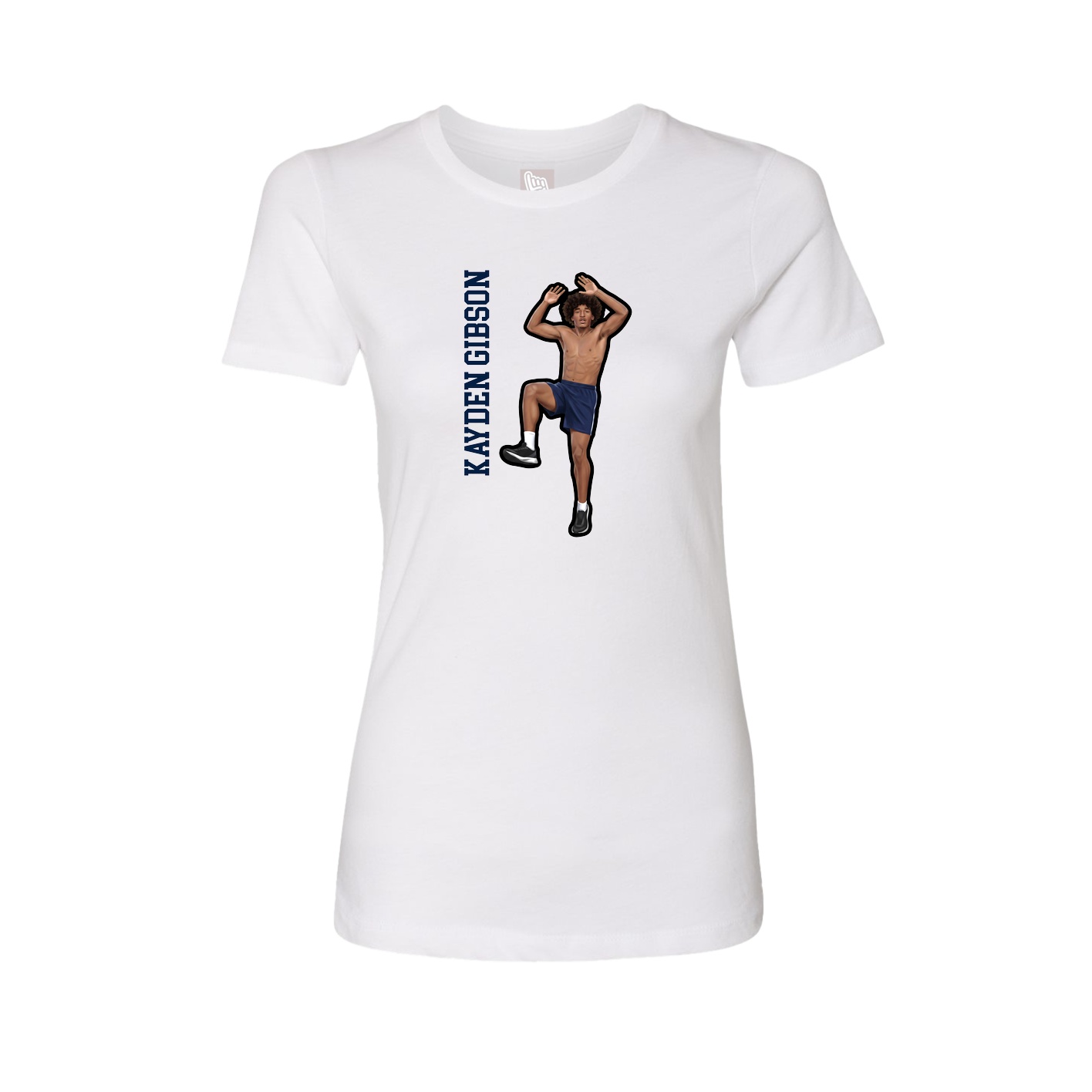 Womens Tee — Name Vertical in White