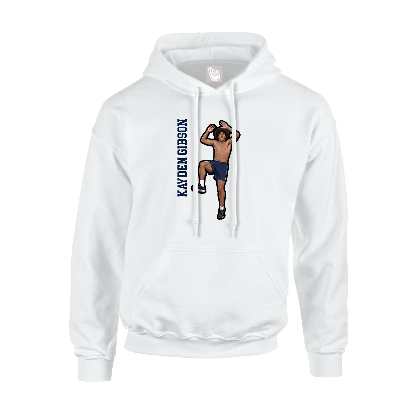 Youth Hoodie — Name Vertical in White
