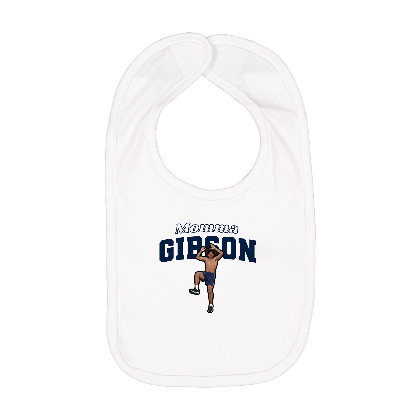 Infant Bib — Mothers Day Block in White