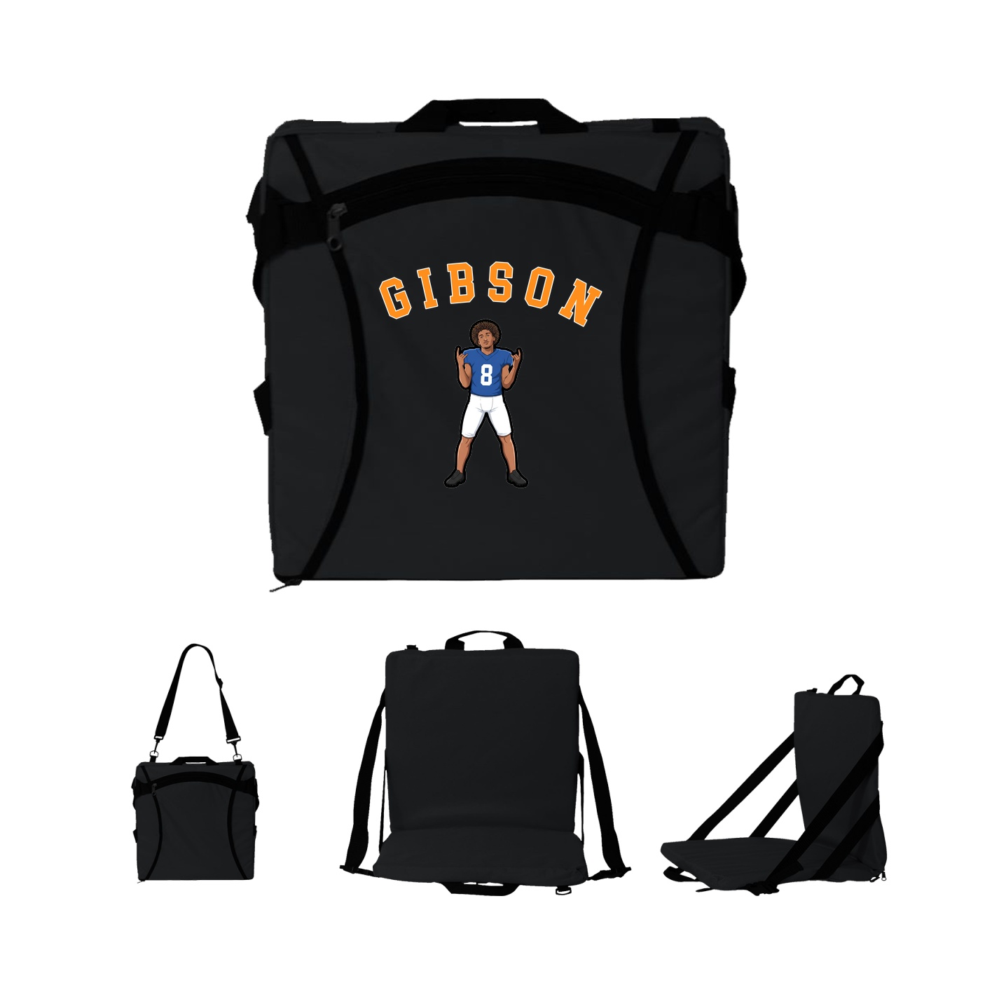Folding Stadium Seat — Shirsey Arch in Black