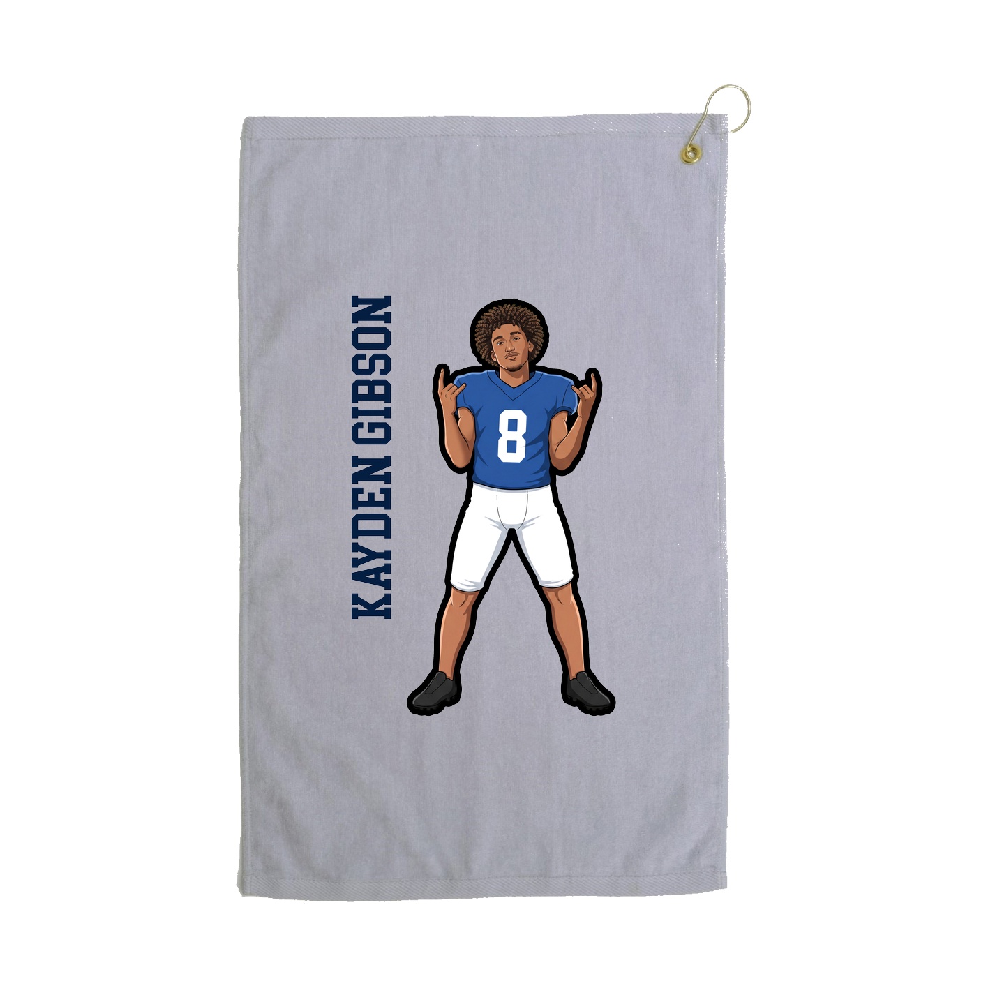Golf Towel — Name Vertical in Grey