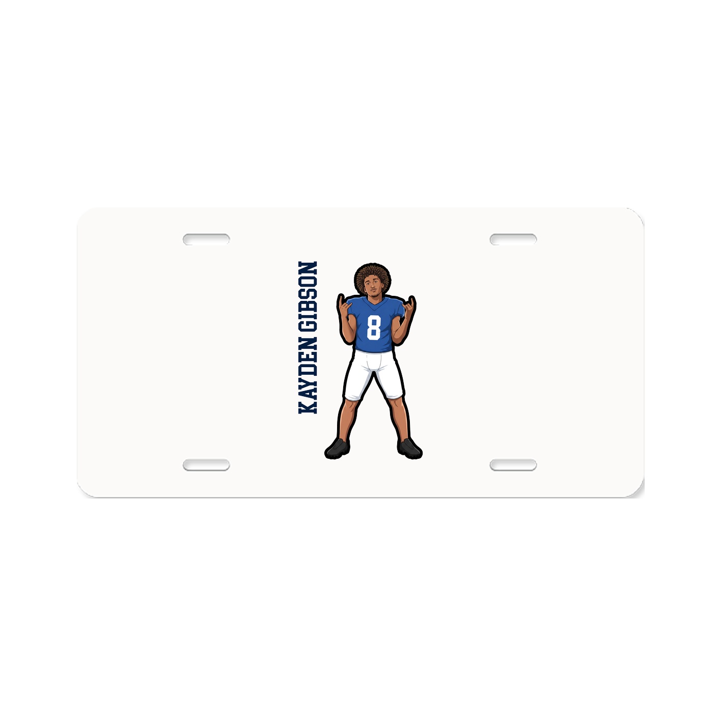 License Plate — Name Vertical in Classic