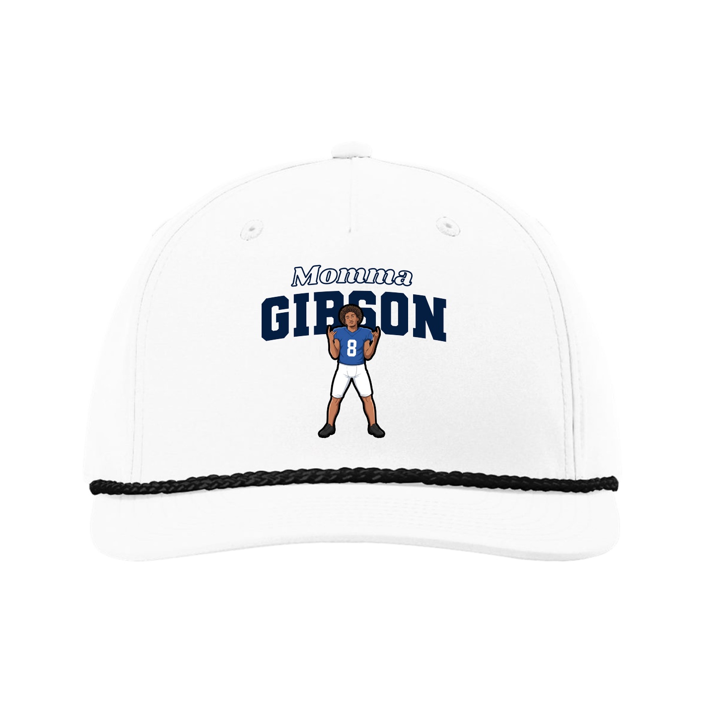 Five-Panel Classic Rope Cap — Mothers Day Block in White