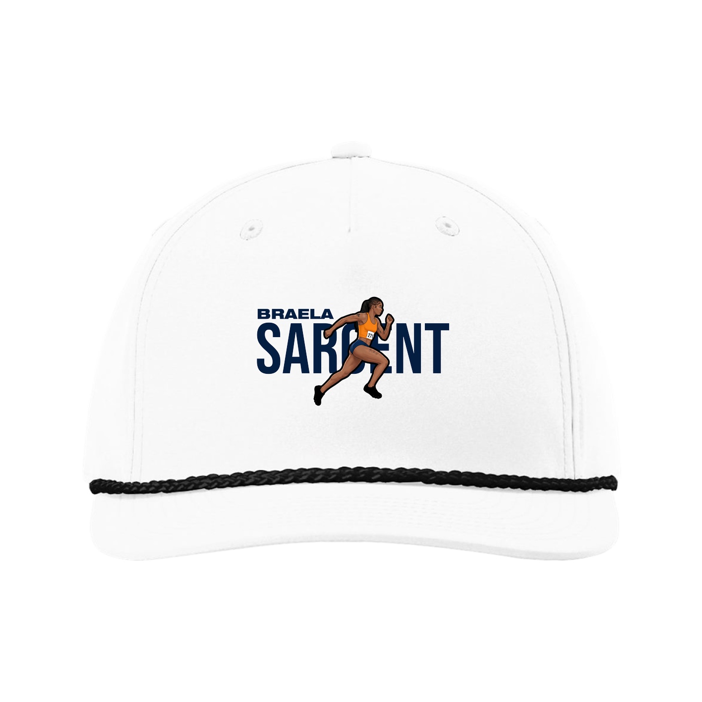 Five-Panel Classic Rope Cap — Player Name in White