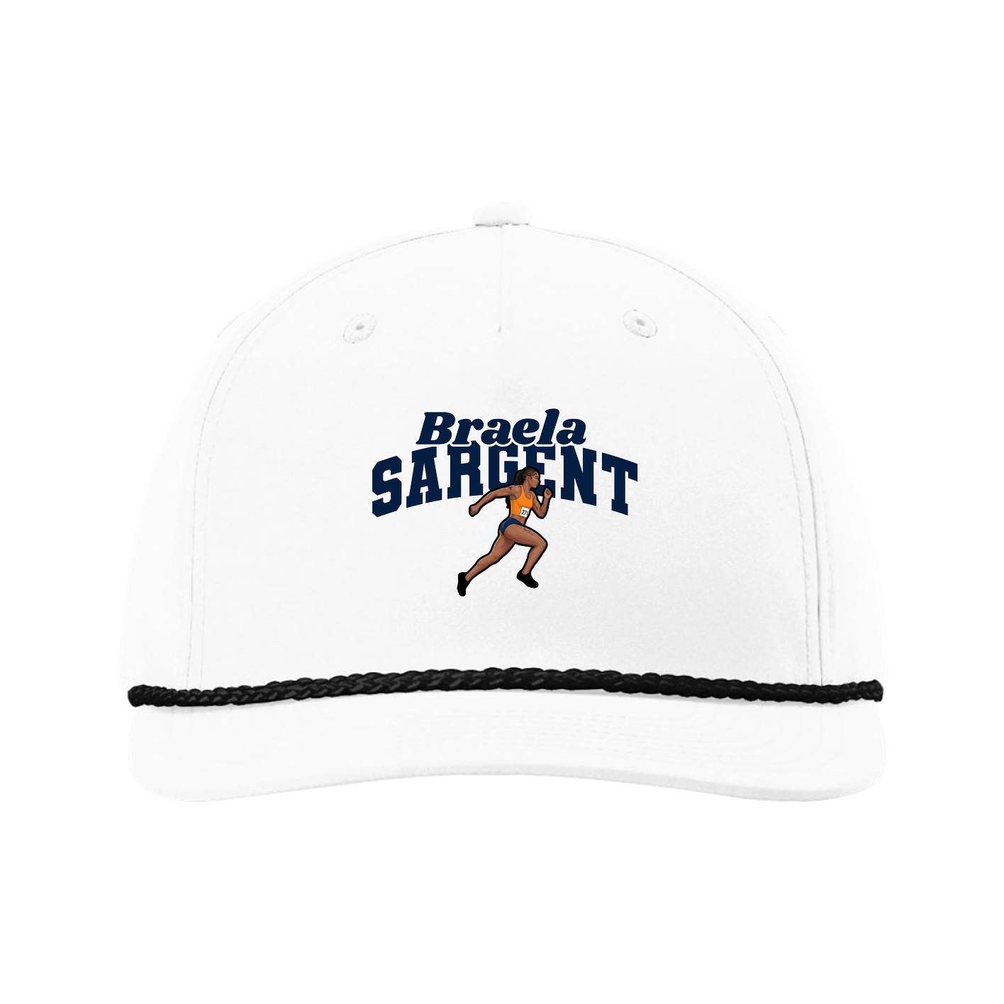 Five-Panel Classic Rope Cap — Signature Arch in White