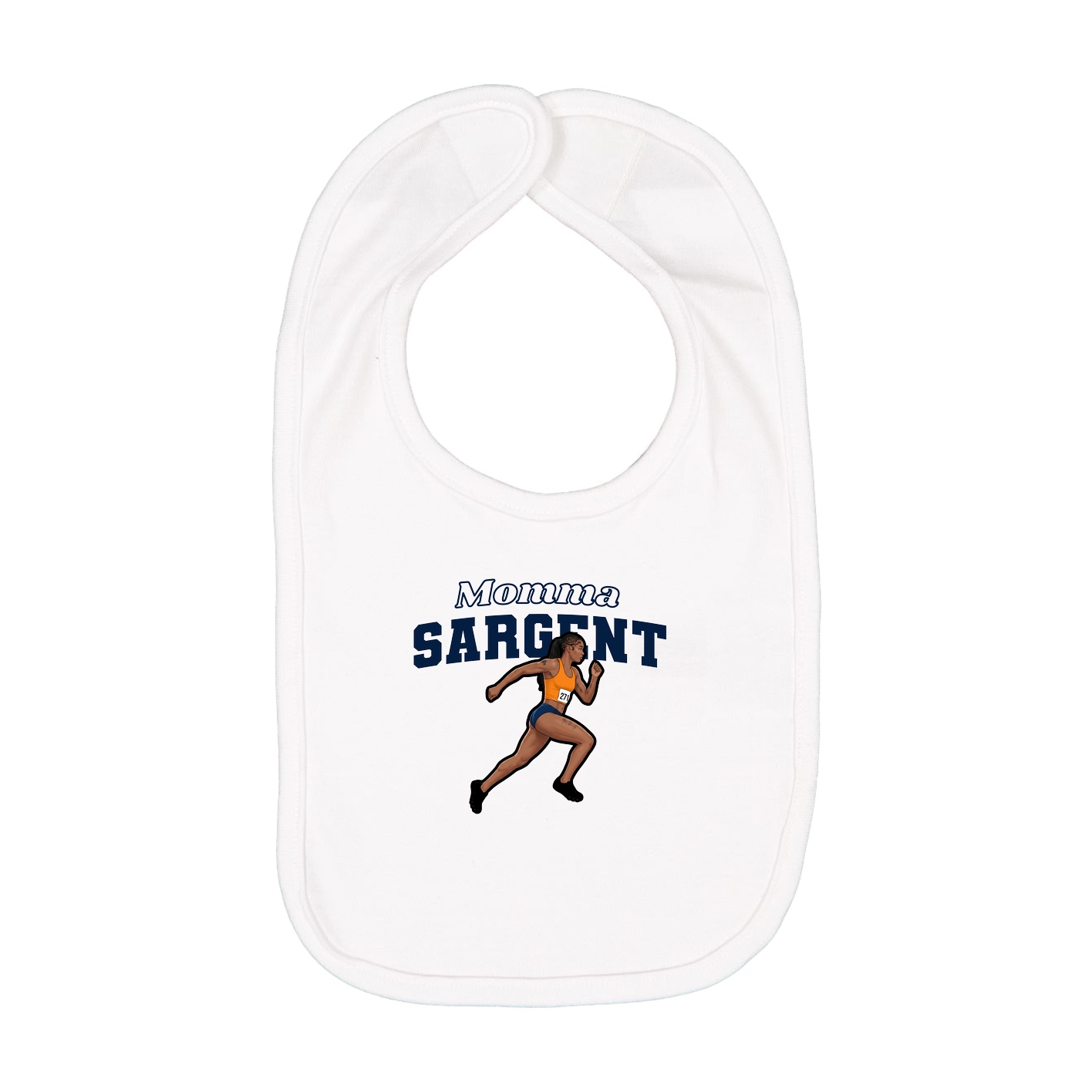 Infant Bib — Mothers Day Block in White