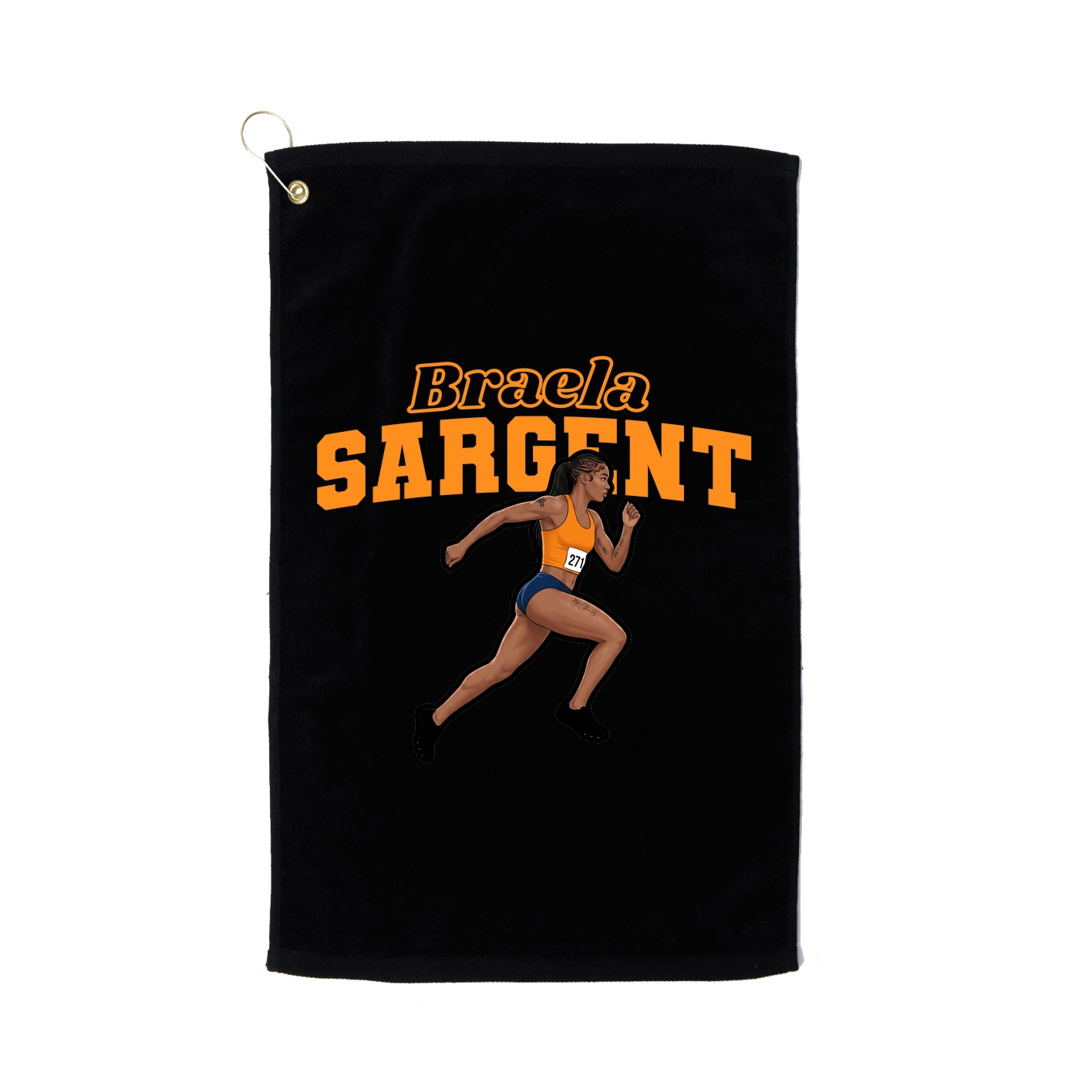 Golf Towel — Name Arch in Black