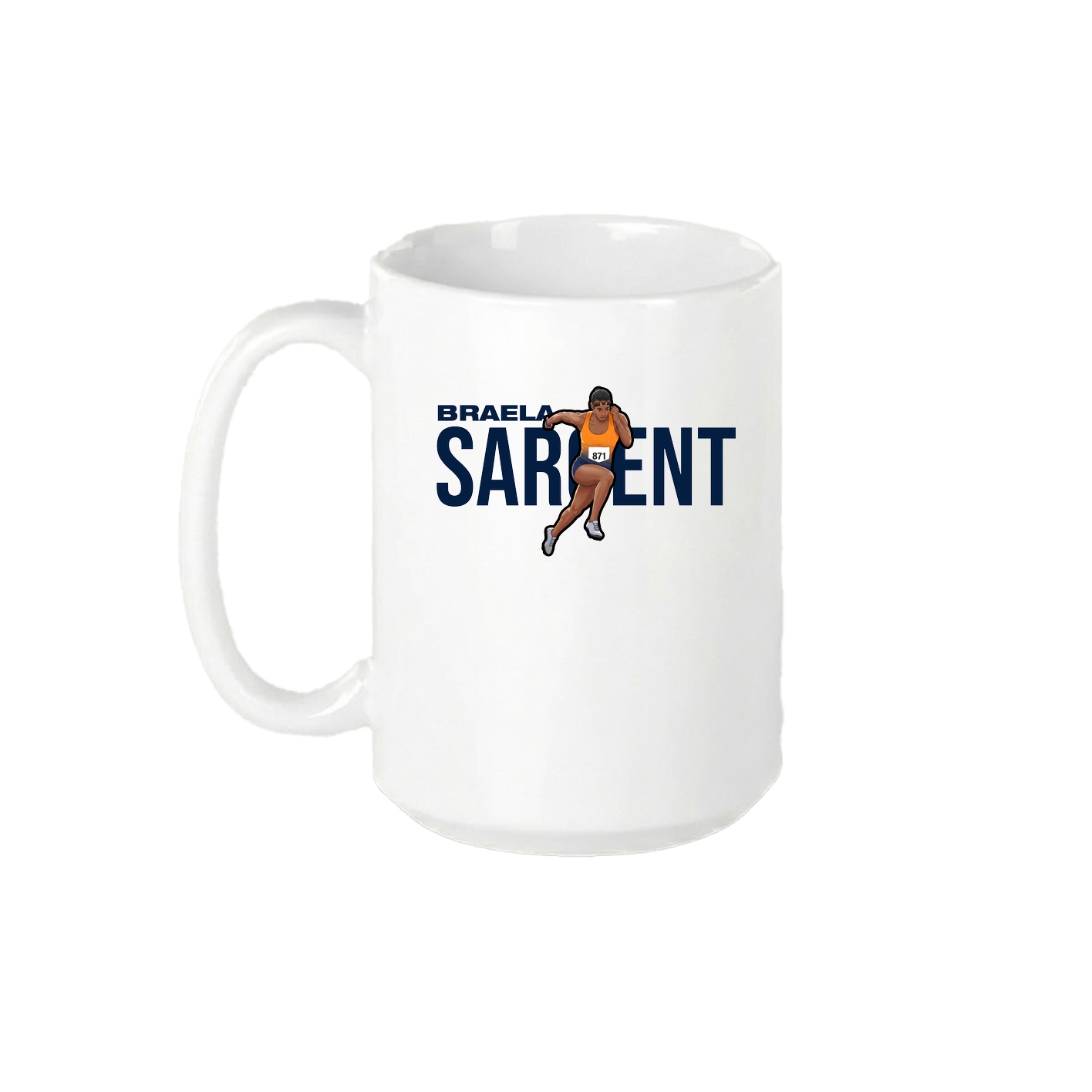 15oz Coffee Mug — Player Name in White