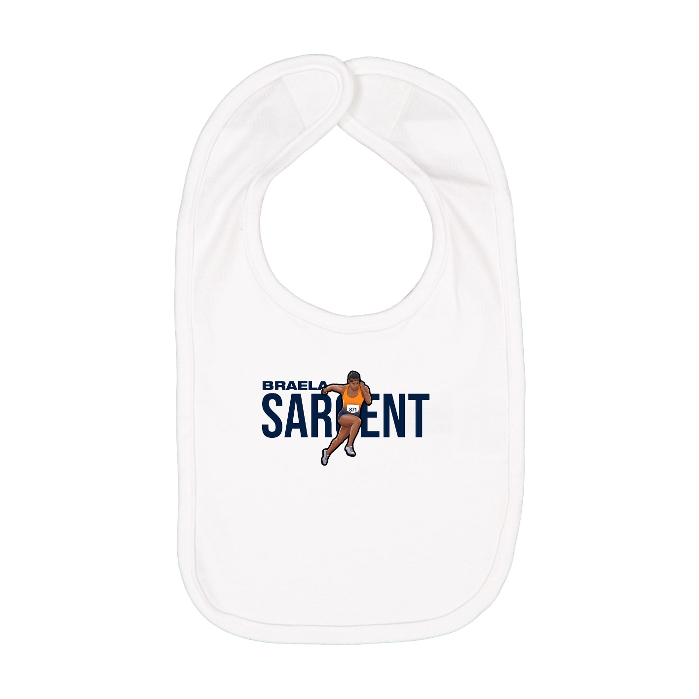 Infant Bib — Player Name in White