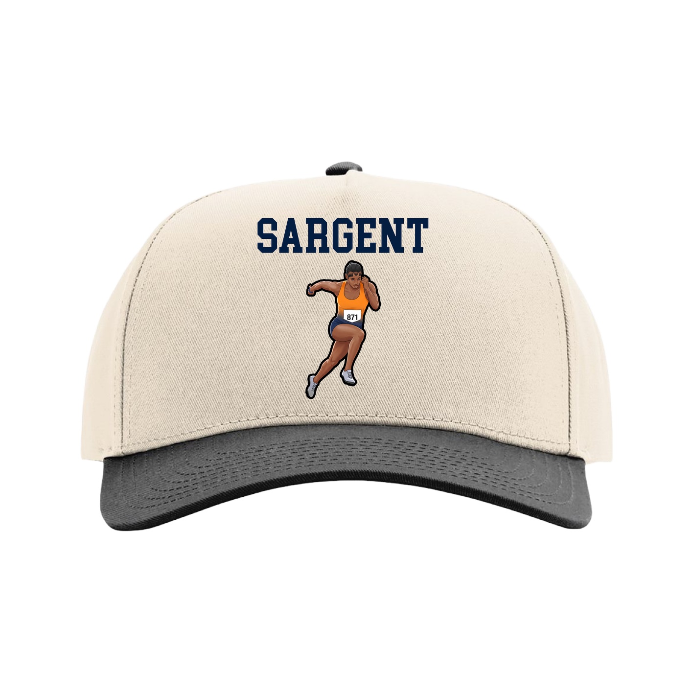 Full Fabric Five-Panel Champ Cap — Shirsey in Cream/Black