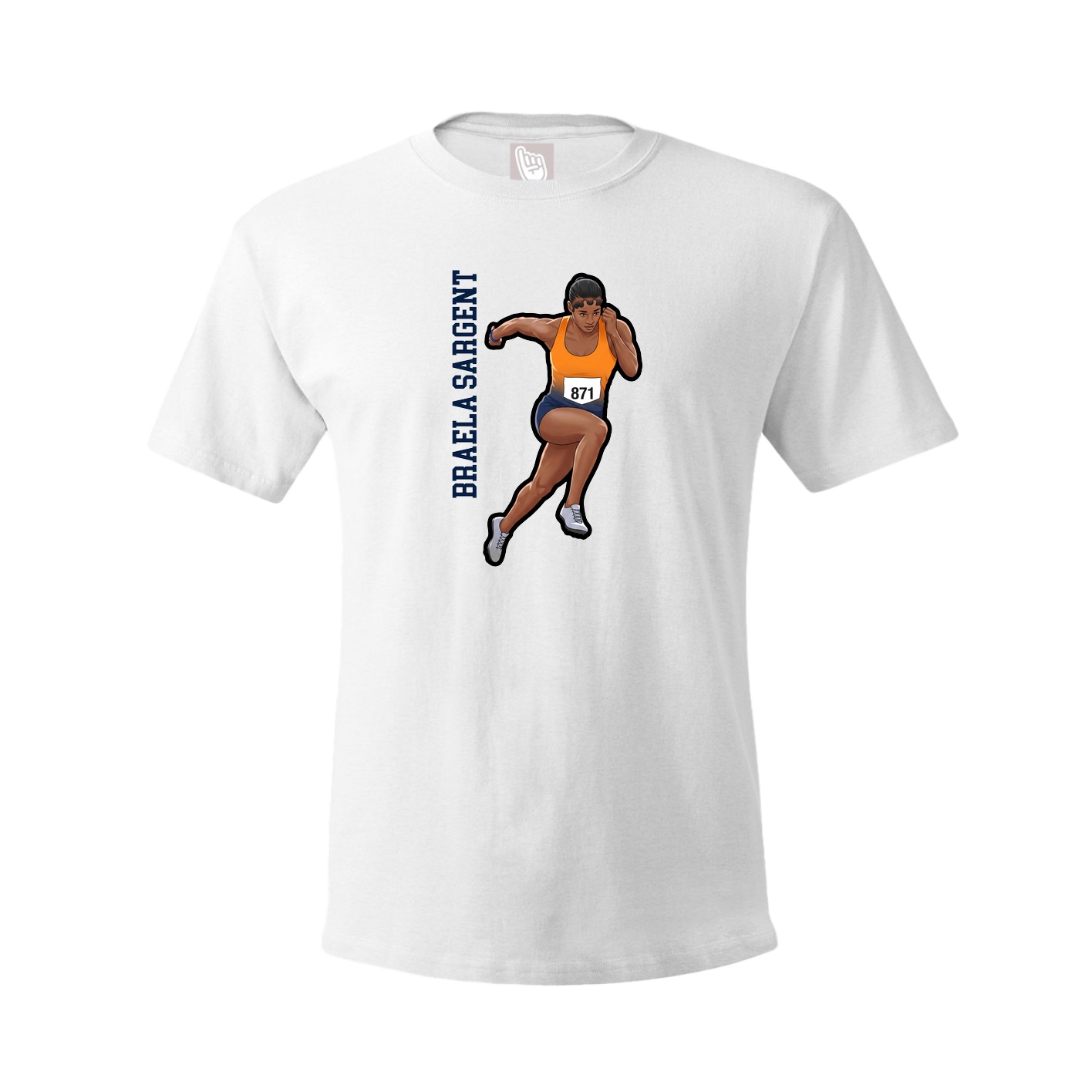 Youth Tee — Name Vertical in White