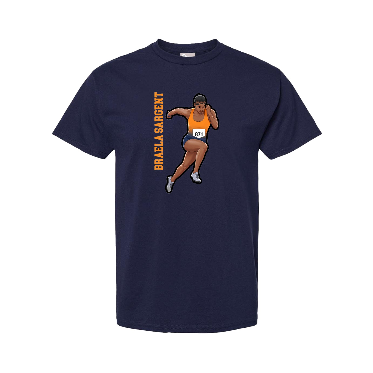 Youth Tee — Name Vertical in Navy
