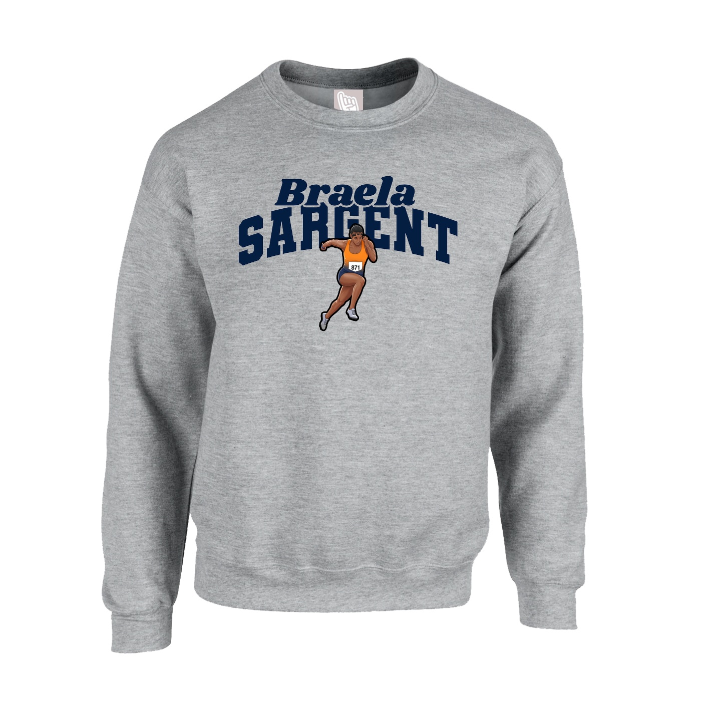 Fleece Crew — Signature Arch in Grey
